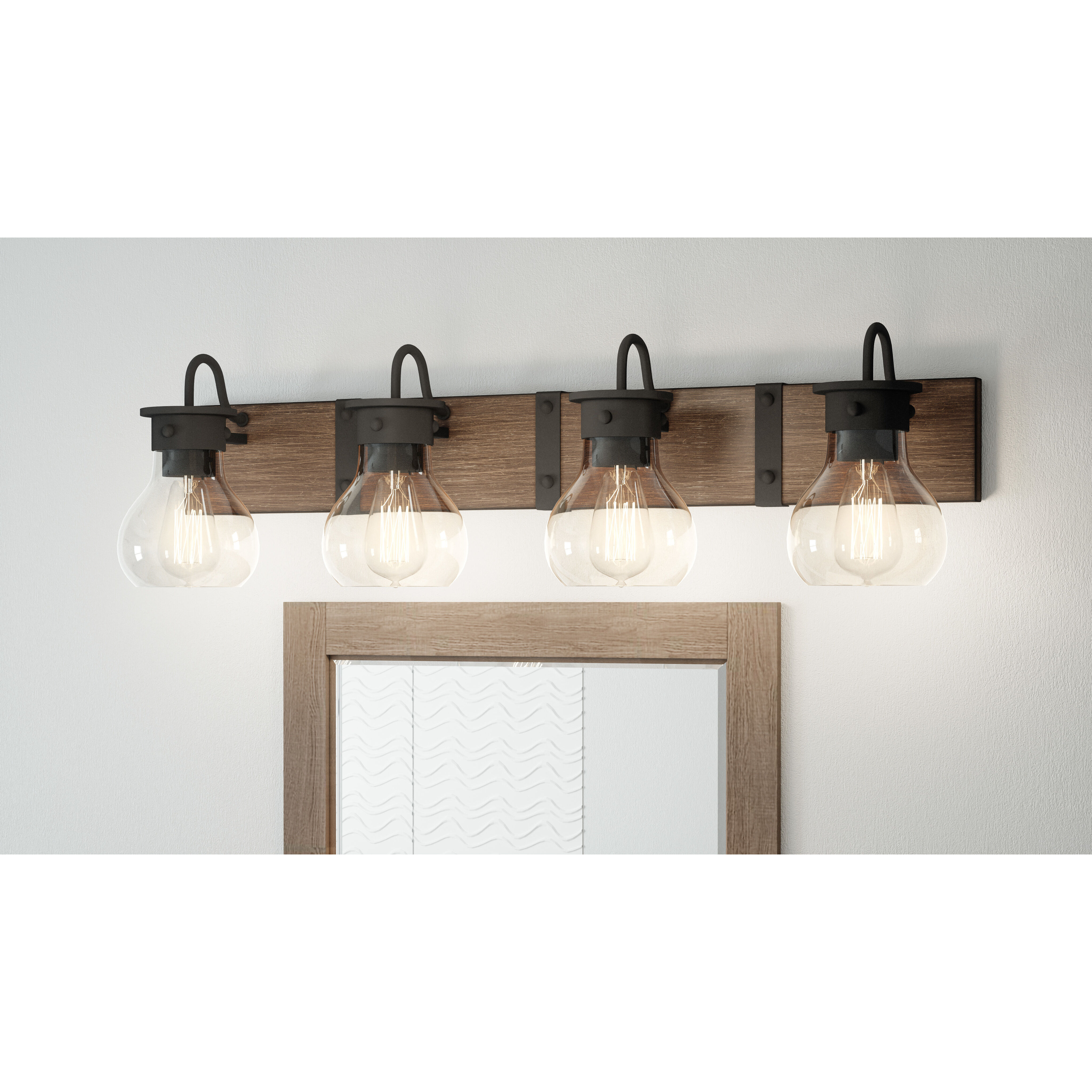 Maverick 4 Light 33 inch Earth Black Bath Light Wall Light, Extra Large