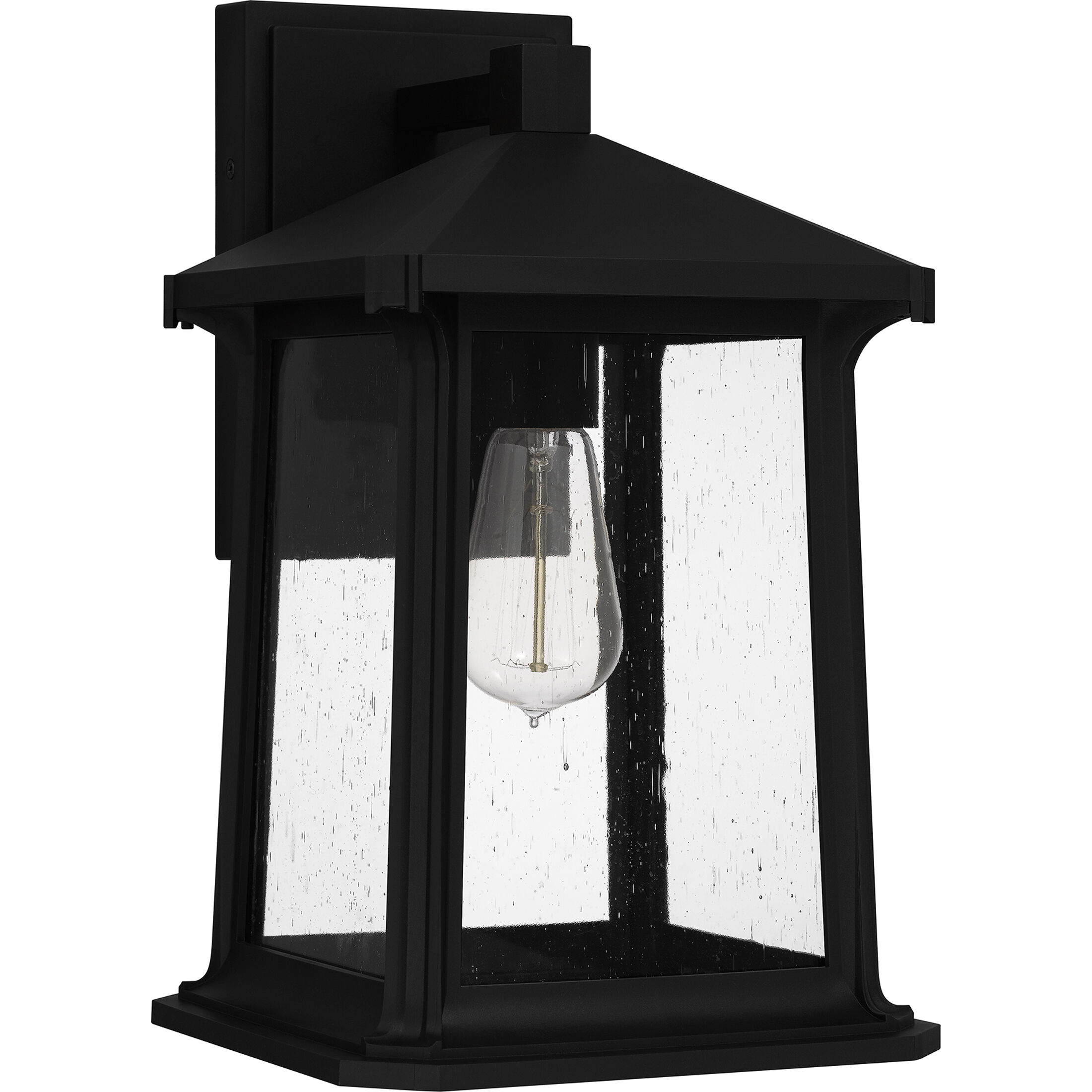 Satterfield 1 Light 14 inch Matte Black Outdoor Wall Lantern