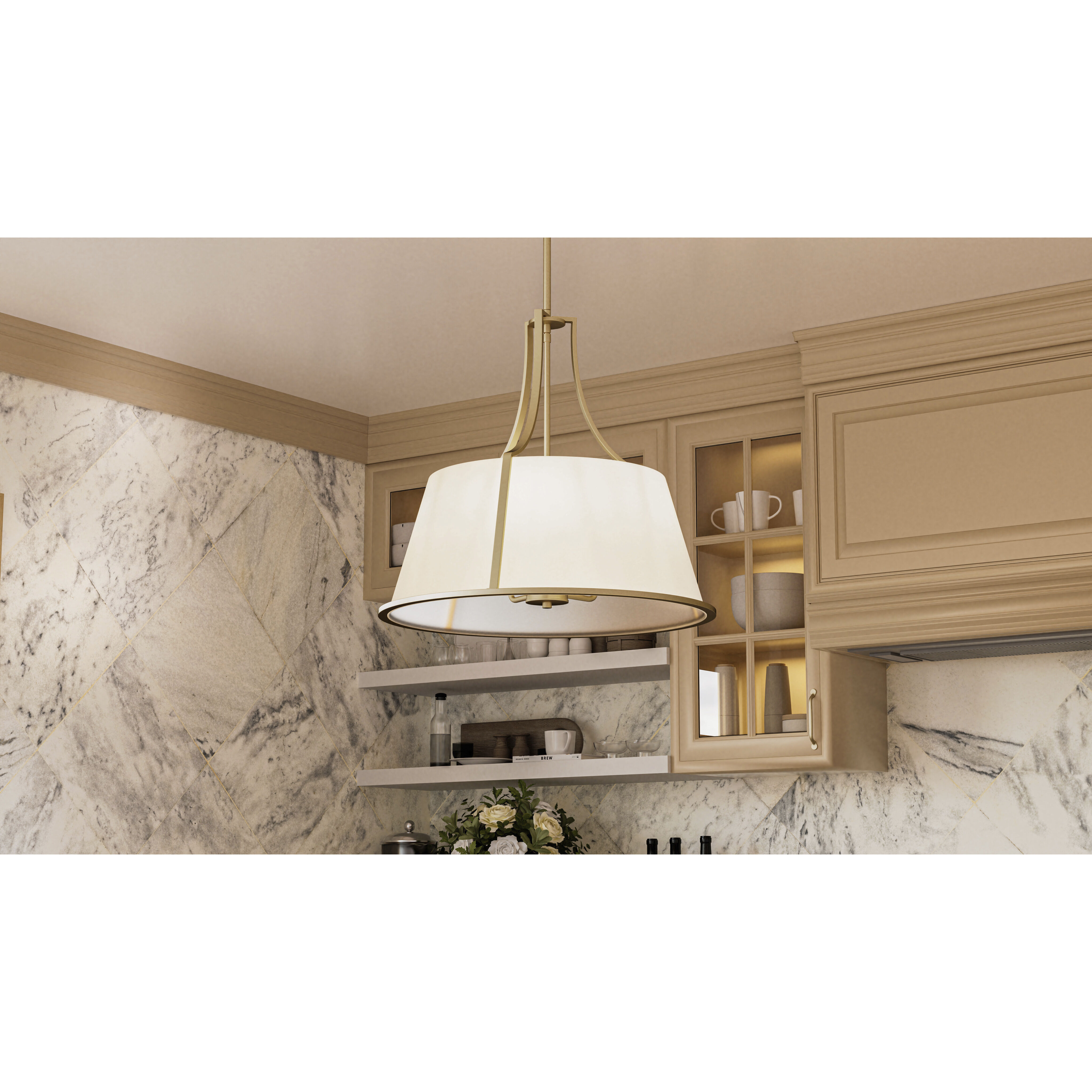 Harte 5 Light 24 inch Bronze Gold Pendant Ceiling Light, Large