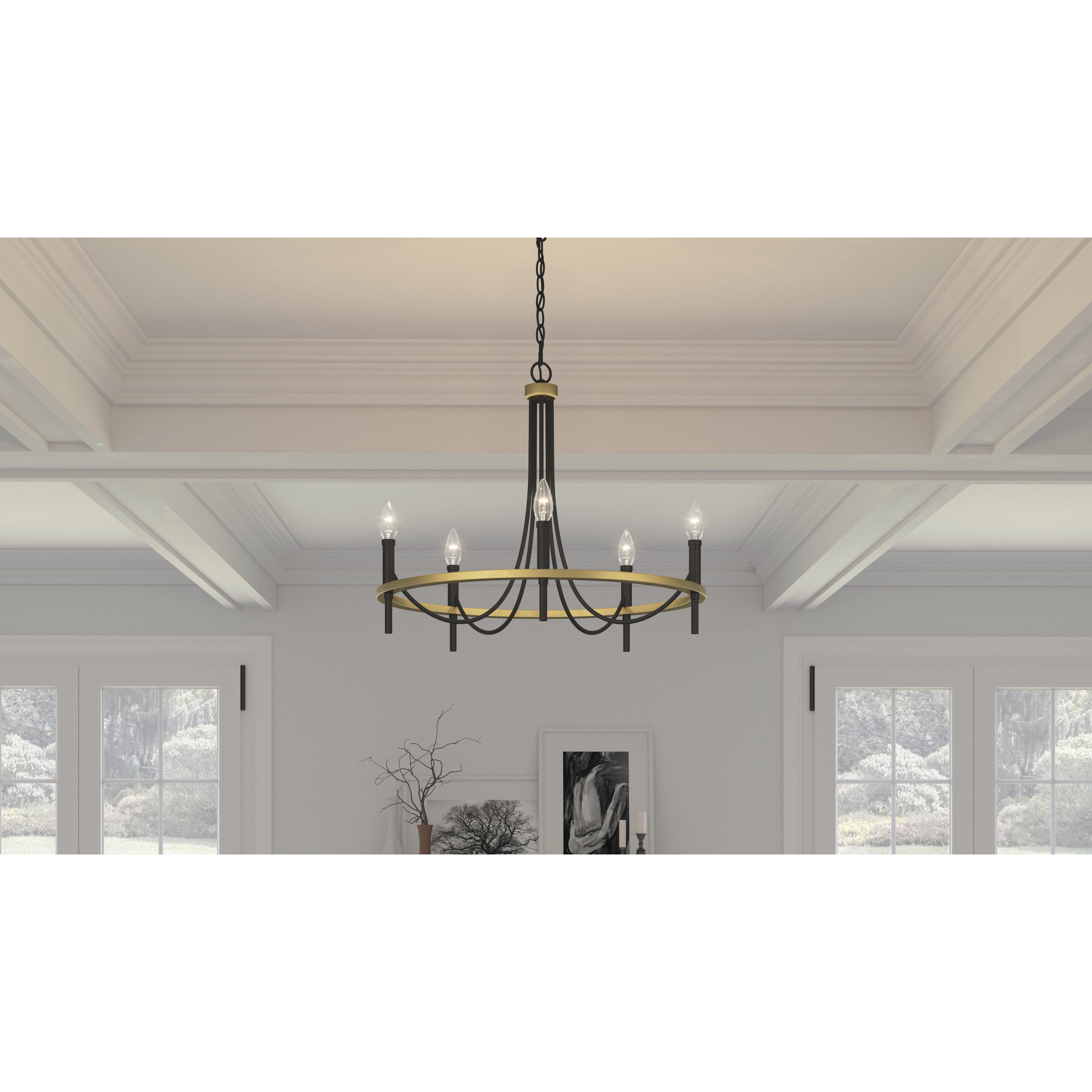 Legare 5 Light 26 inch Matte Black Chandelier Ceiling Light