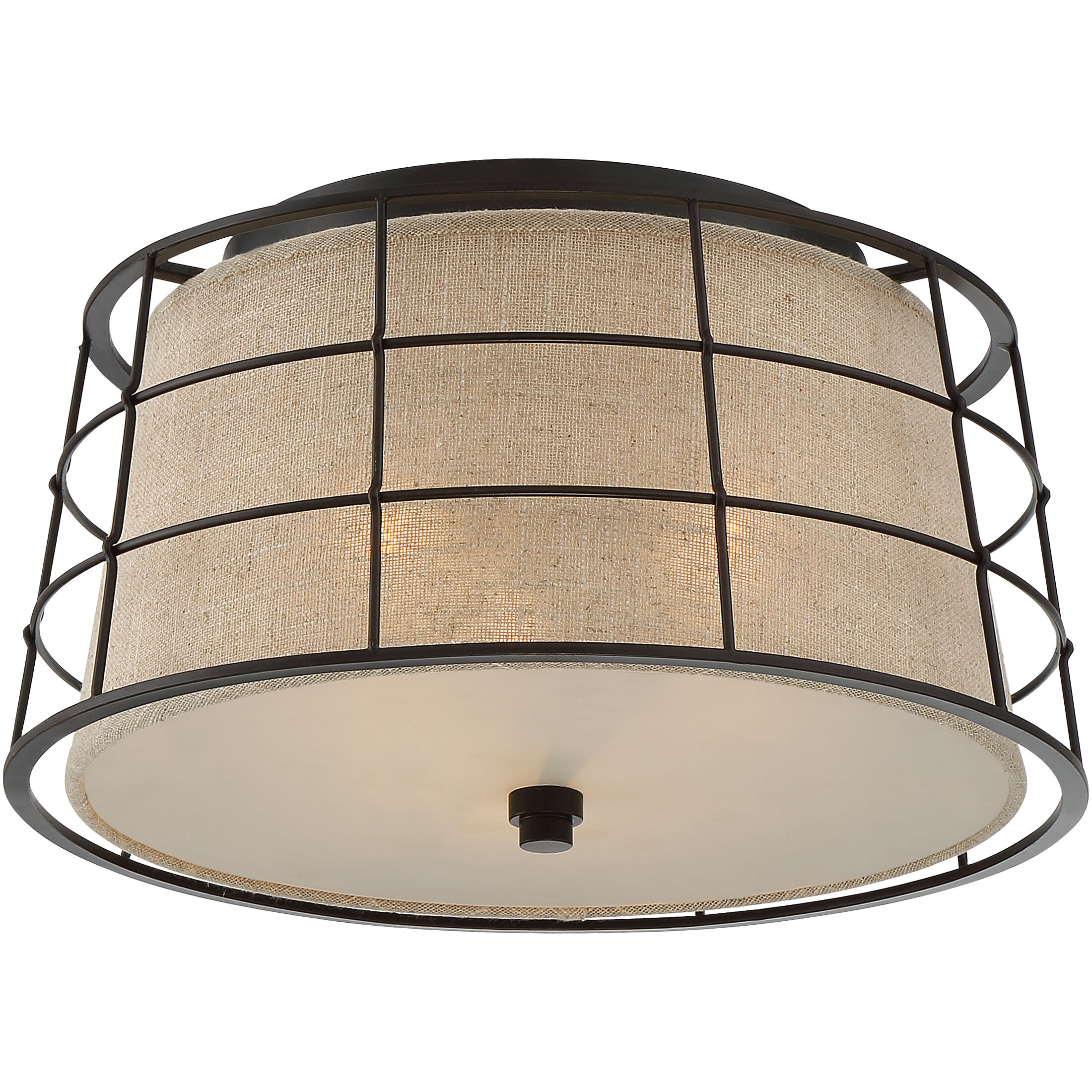 Landings 3 Light 16 inch Mottled Cocoa Flush Mount Ceiling Light