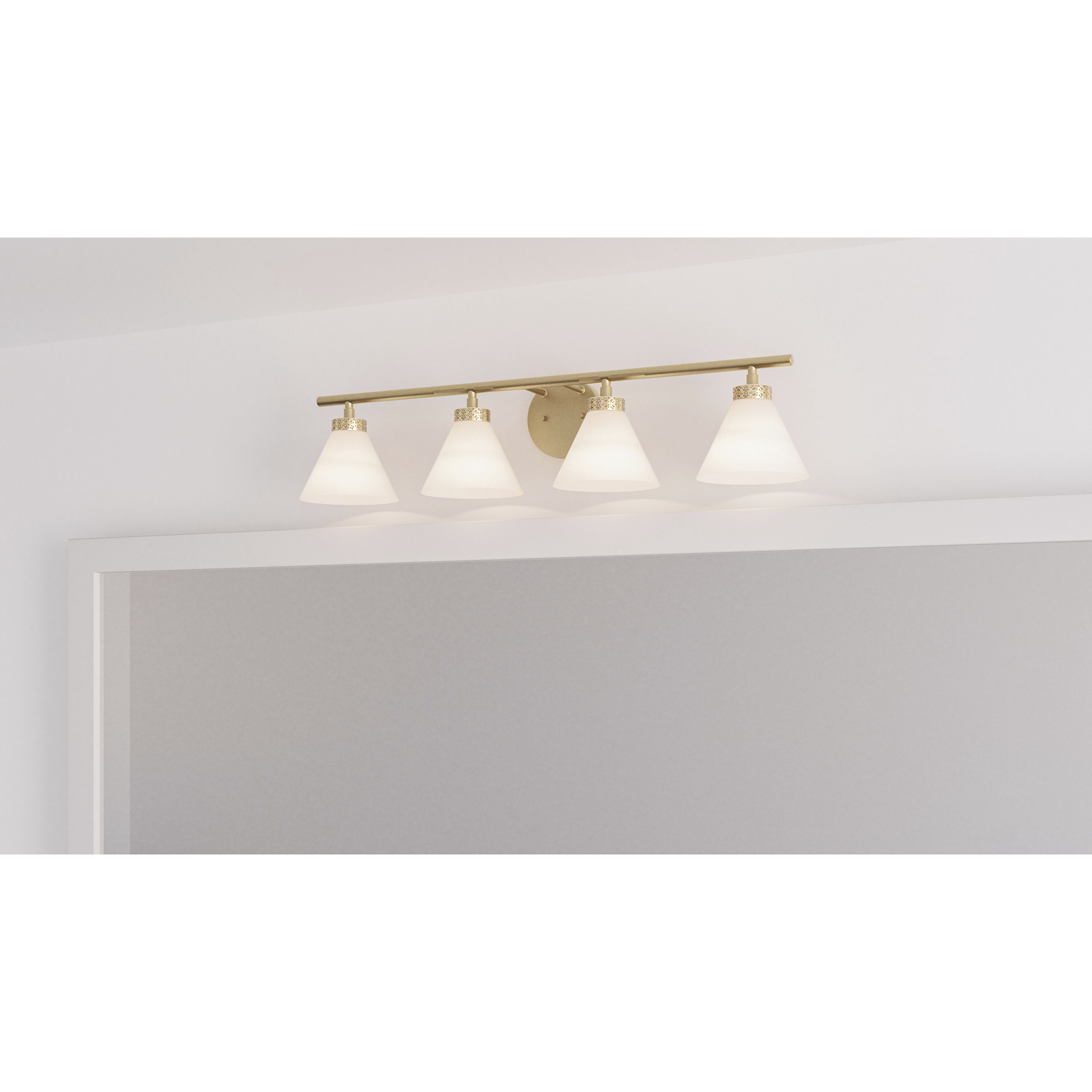 Ira 4 Light 32 inch Weathered Brass Bath Light Wall Light