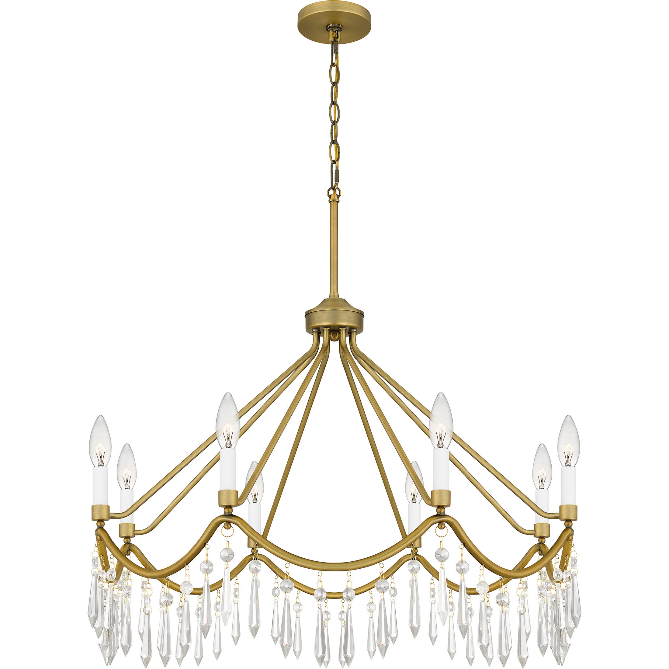 Airedale 8 Light 30 inch Aged Brass Chandelier Ceiling Light