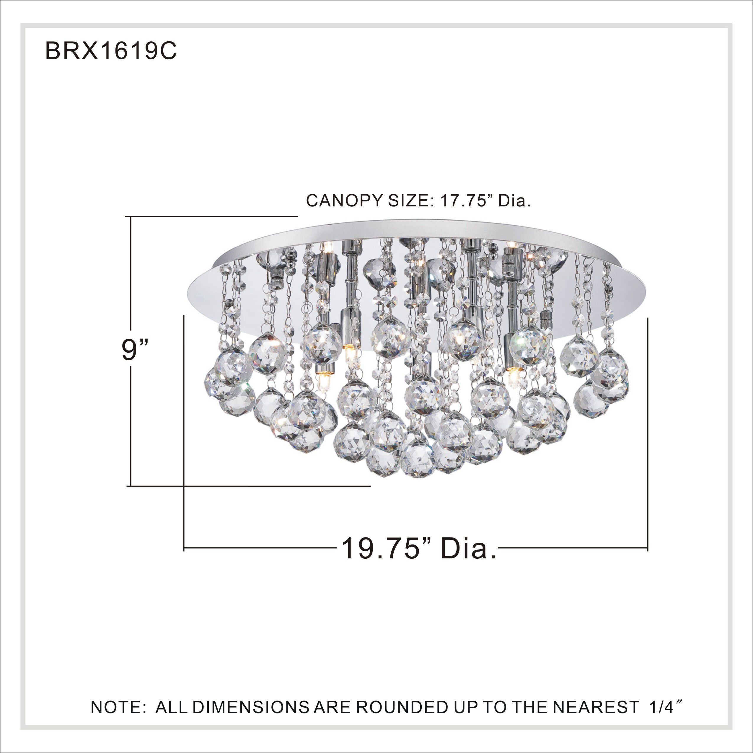 Bordeaux 5 Light 20 inch Polished Chrome Flush Mount Ceiling Light