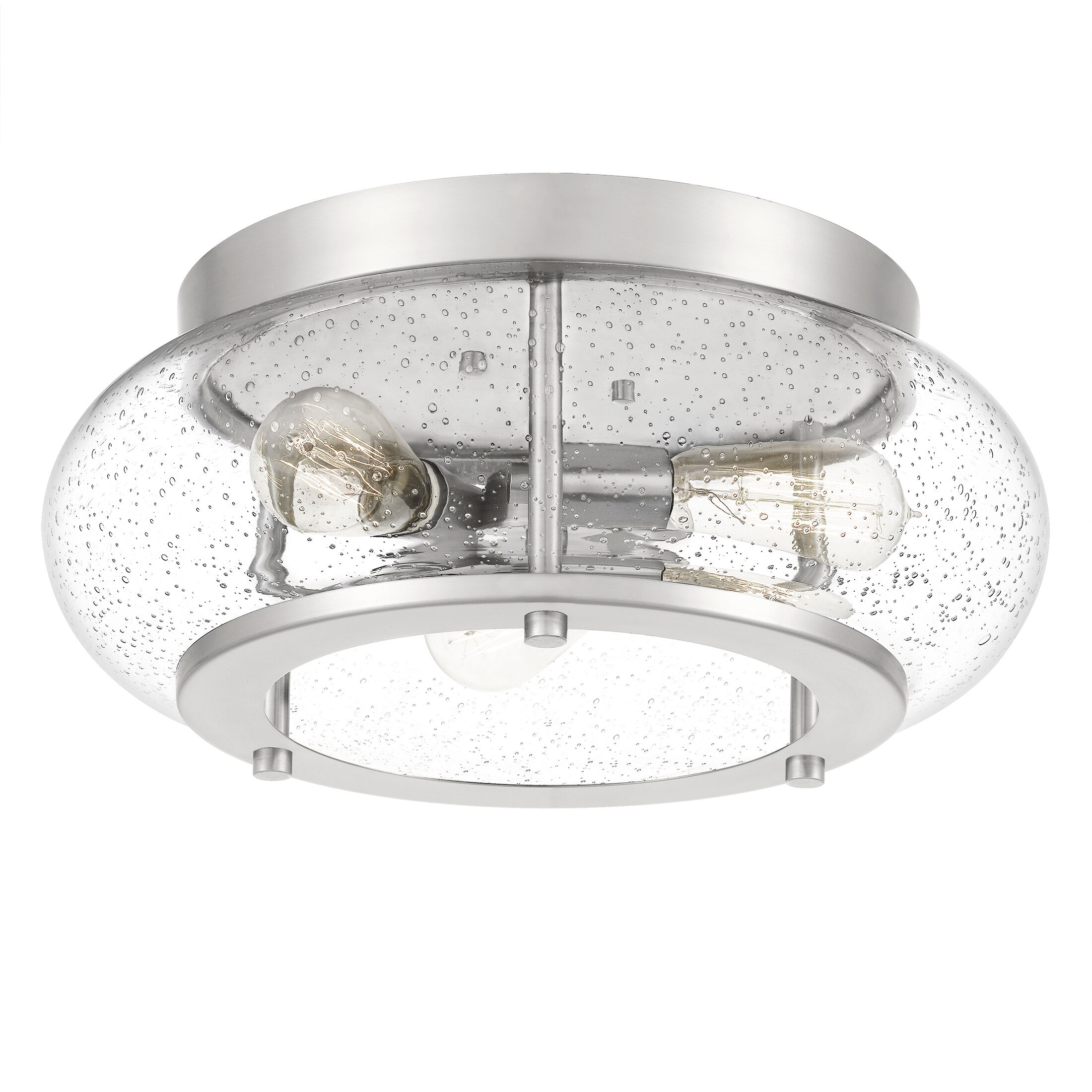 Trilogy 3 Light 16 inch Brushed Nickel Flush Mount Ceiling Light