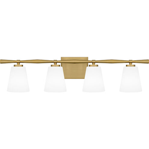 Brindley 4 Light 31 inch Aged Brass Bath Light Wall Light