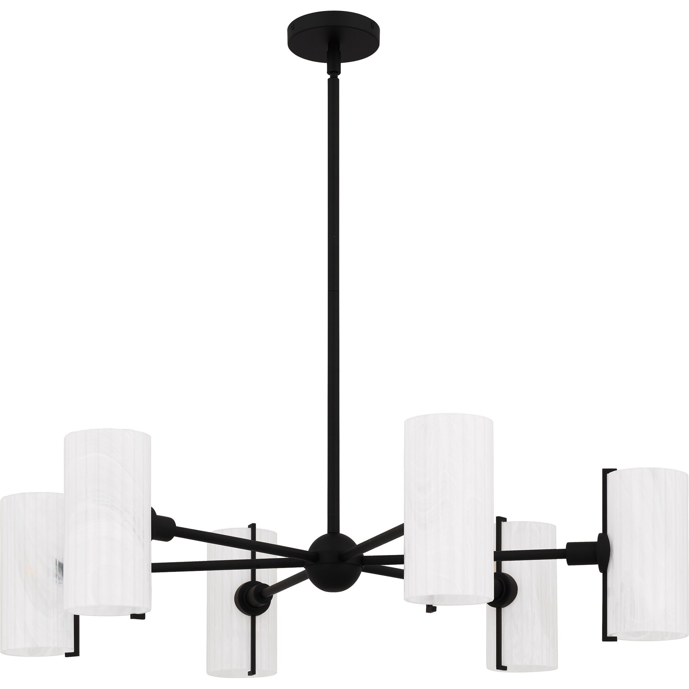 Curran 6 Light 36 inch Matte Black Chandelier Ceiling Light
