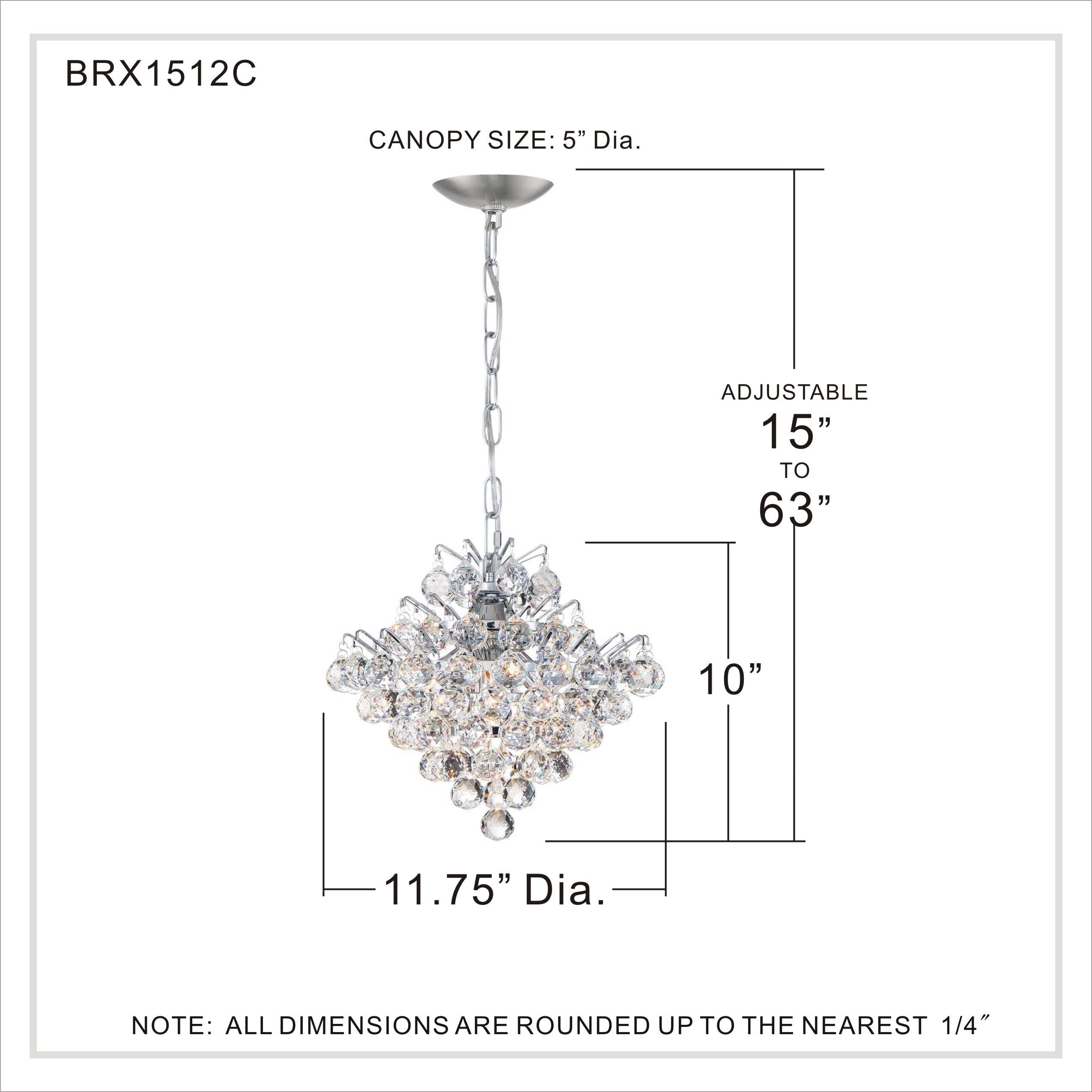 Bordeaux 4 Light 12 inch Polished Chrome Mini Pendant Ceiling Light