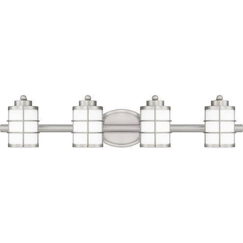 Hazlett 4 Light 31 inch Brushed Nickel Bath Light Wall Light