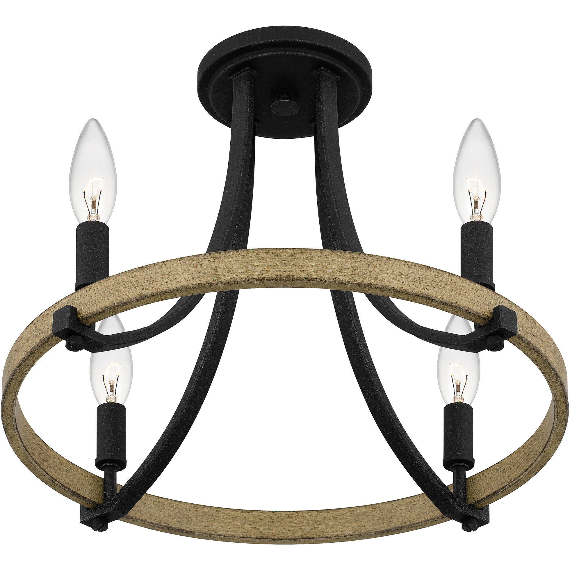 Colombes 4 Light 16.25 inch Grey Ash Semi-Flush Mount Ceiling Light