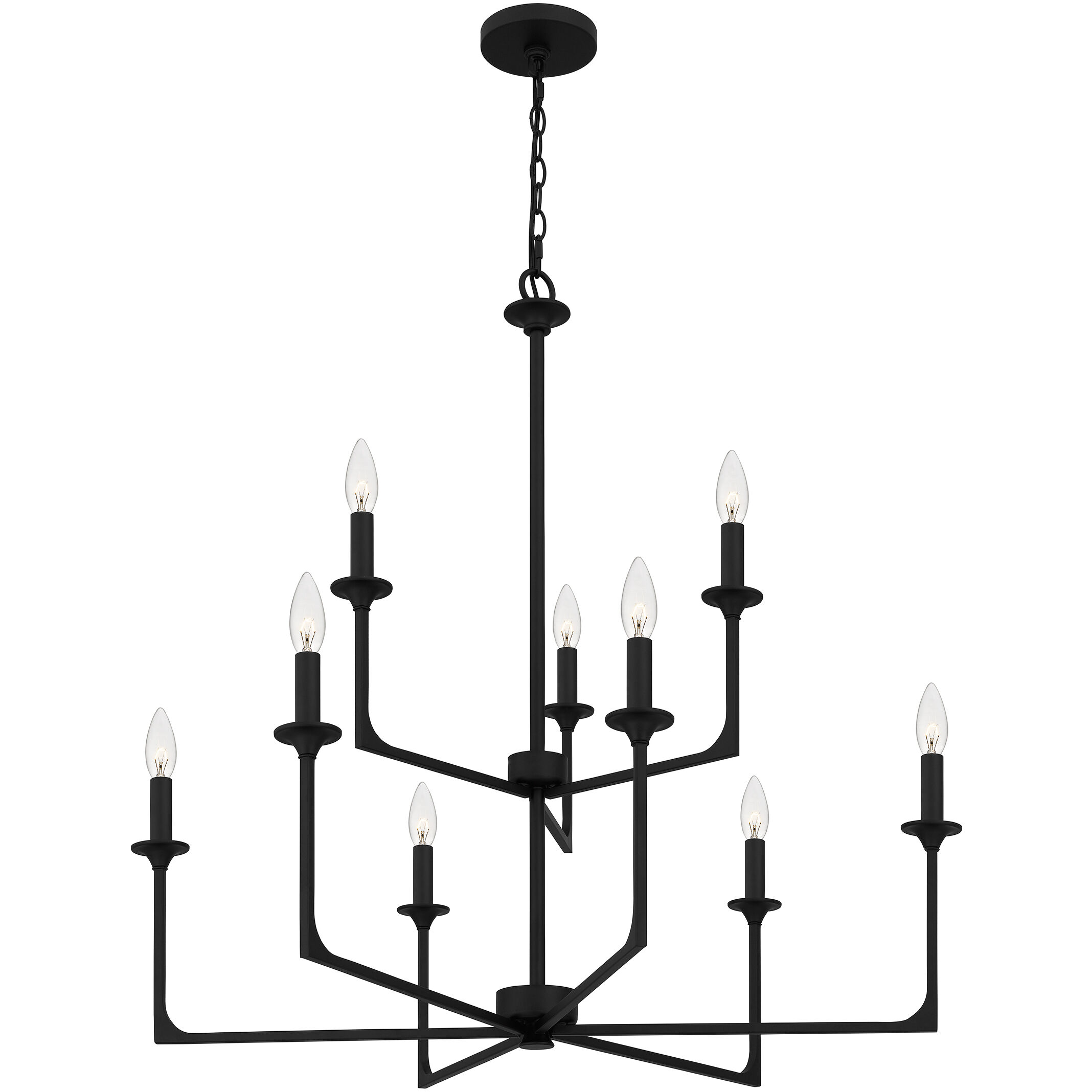 Prescott 9 Light 32 inch Matte Black Chandelier Ceiling Light