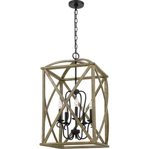 Woodhaven 5 Light 20 inch Distressed Weathered Oak Foyer Piece Ceiling Light, Extra Large