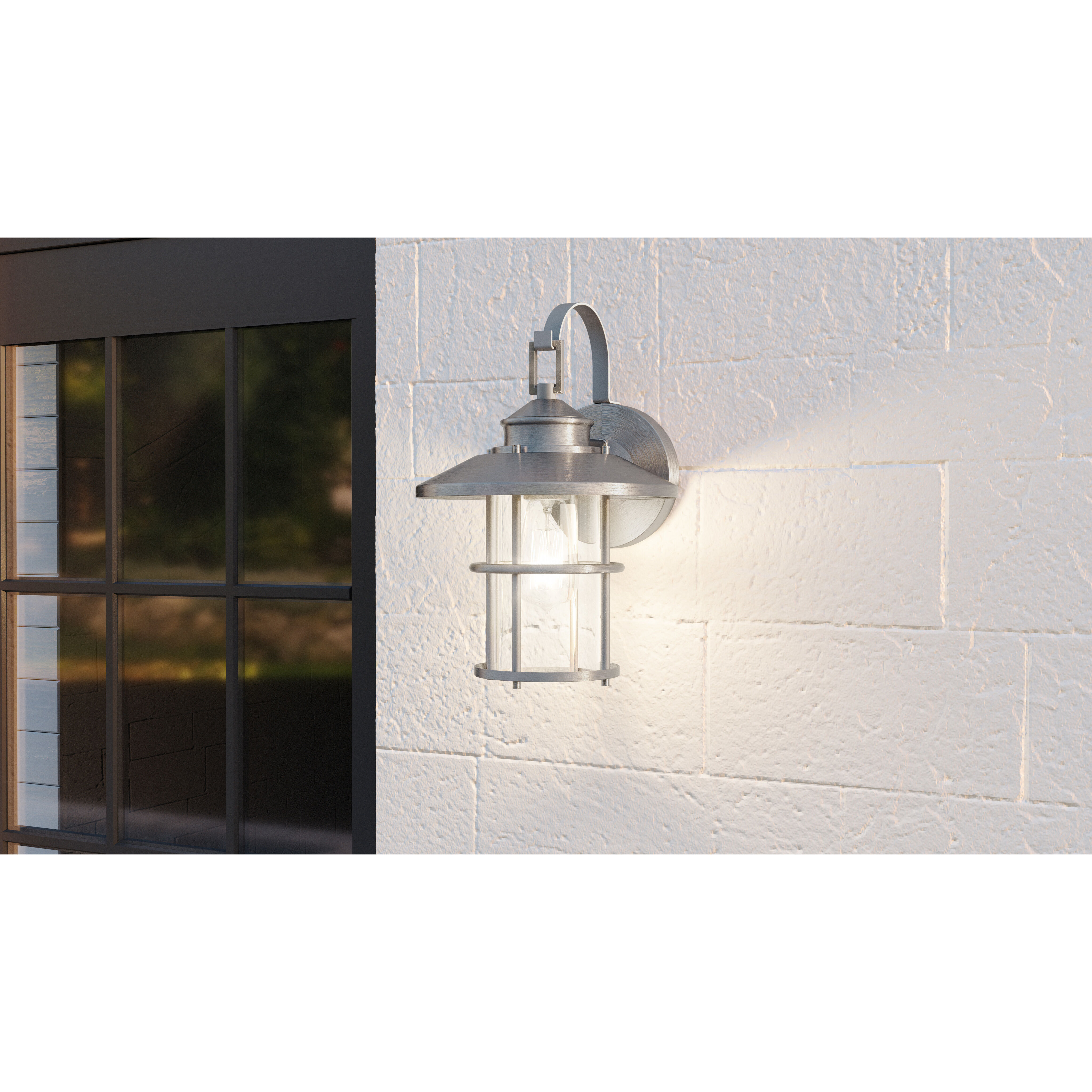 Lombard 1 Light 14 inch Antique Brushed Aluminum Outdoor Wall Lantern