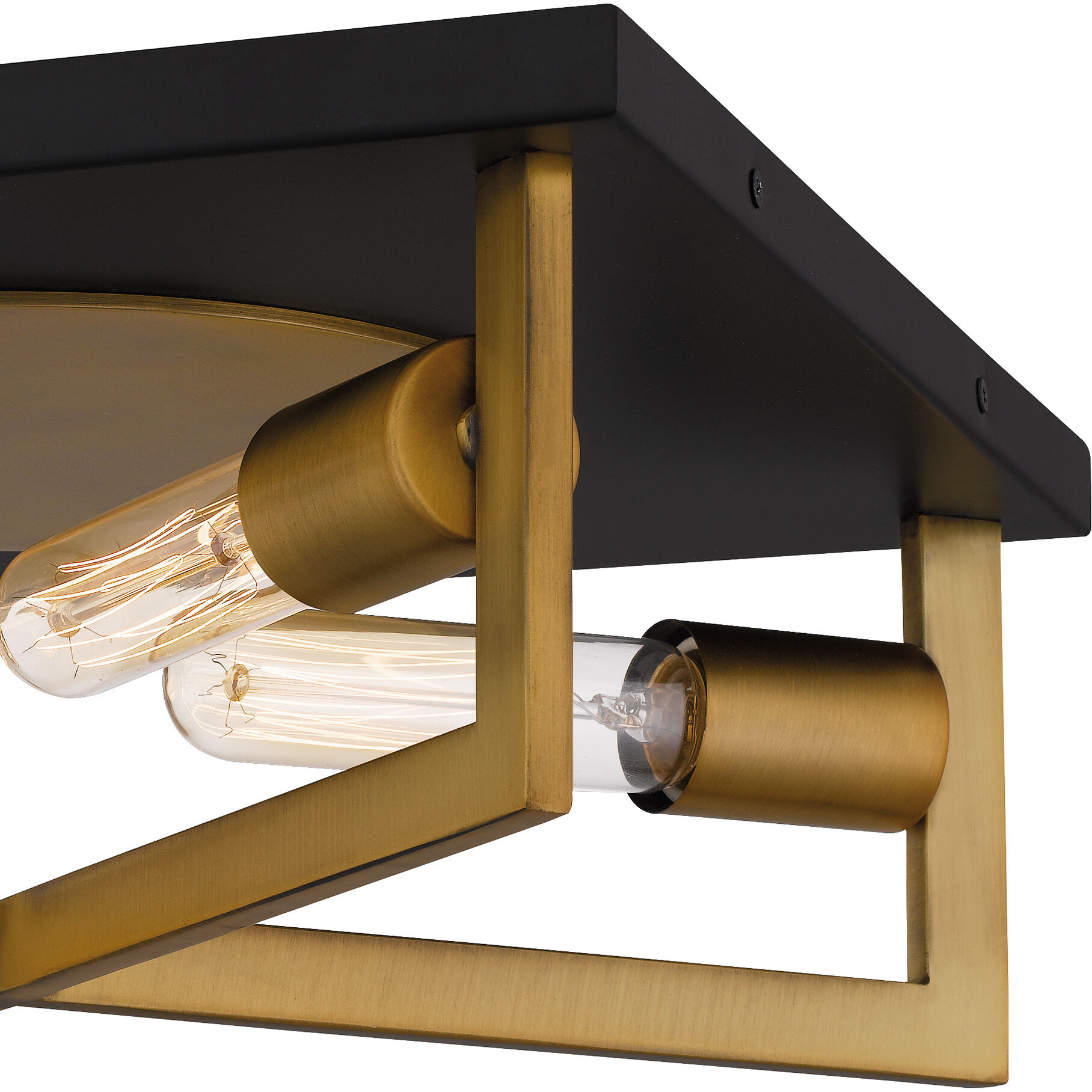 Brunson 4 Light 14 inch Aged Brass Flush Mount Ceiling Light