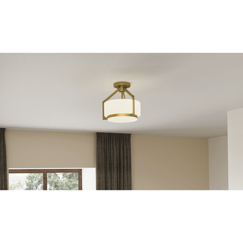 Collinham 2 Light 14 inch Aged Brass Semi-Flush Mount Ceiling Light
