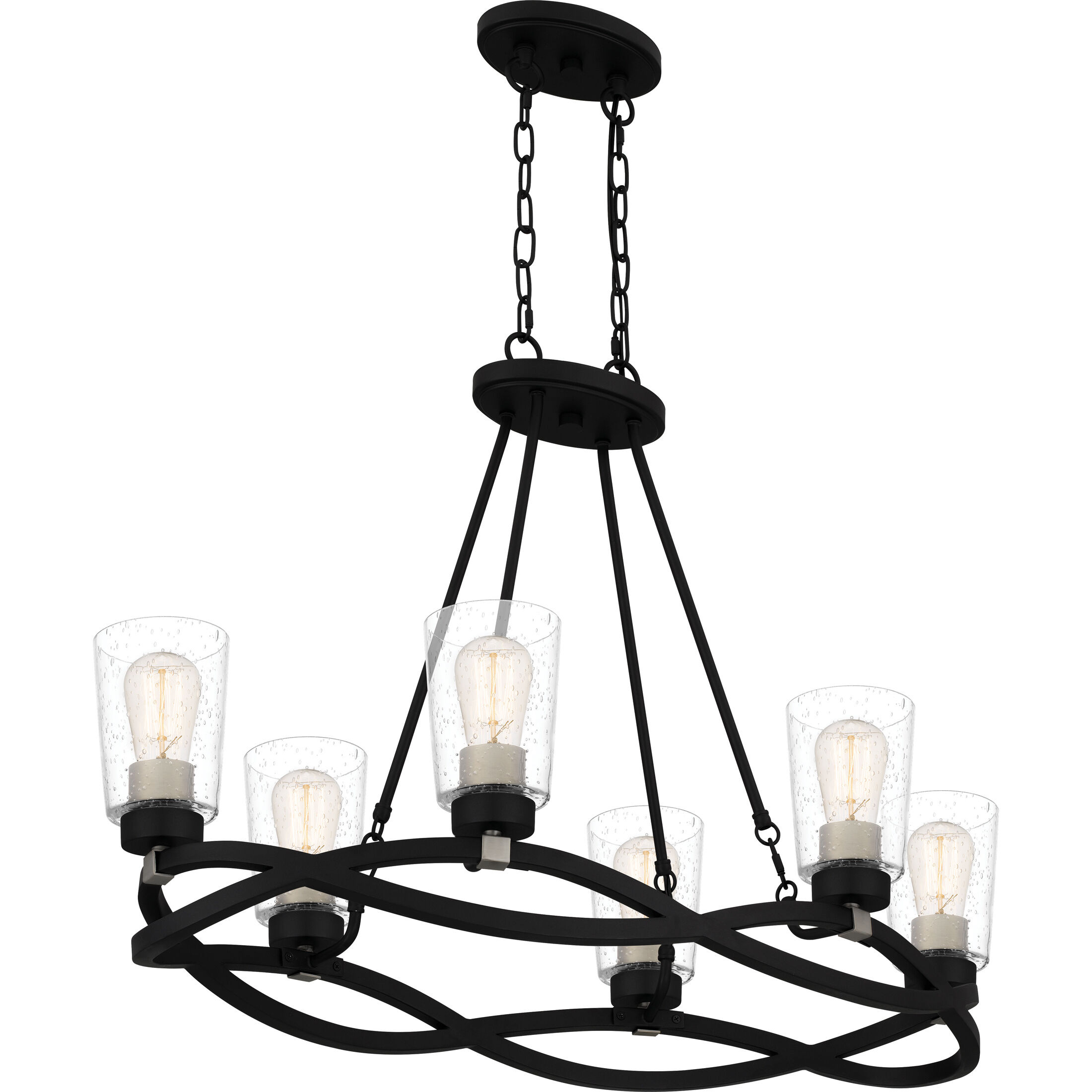 Overlook 6 Light 33 inch Earth Black Island Light Ceiling Light
