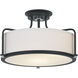 Rigel 3 Light 17.5 inch Earth Black Semi-Flush Mount Ceiling Light