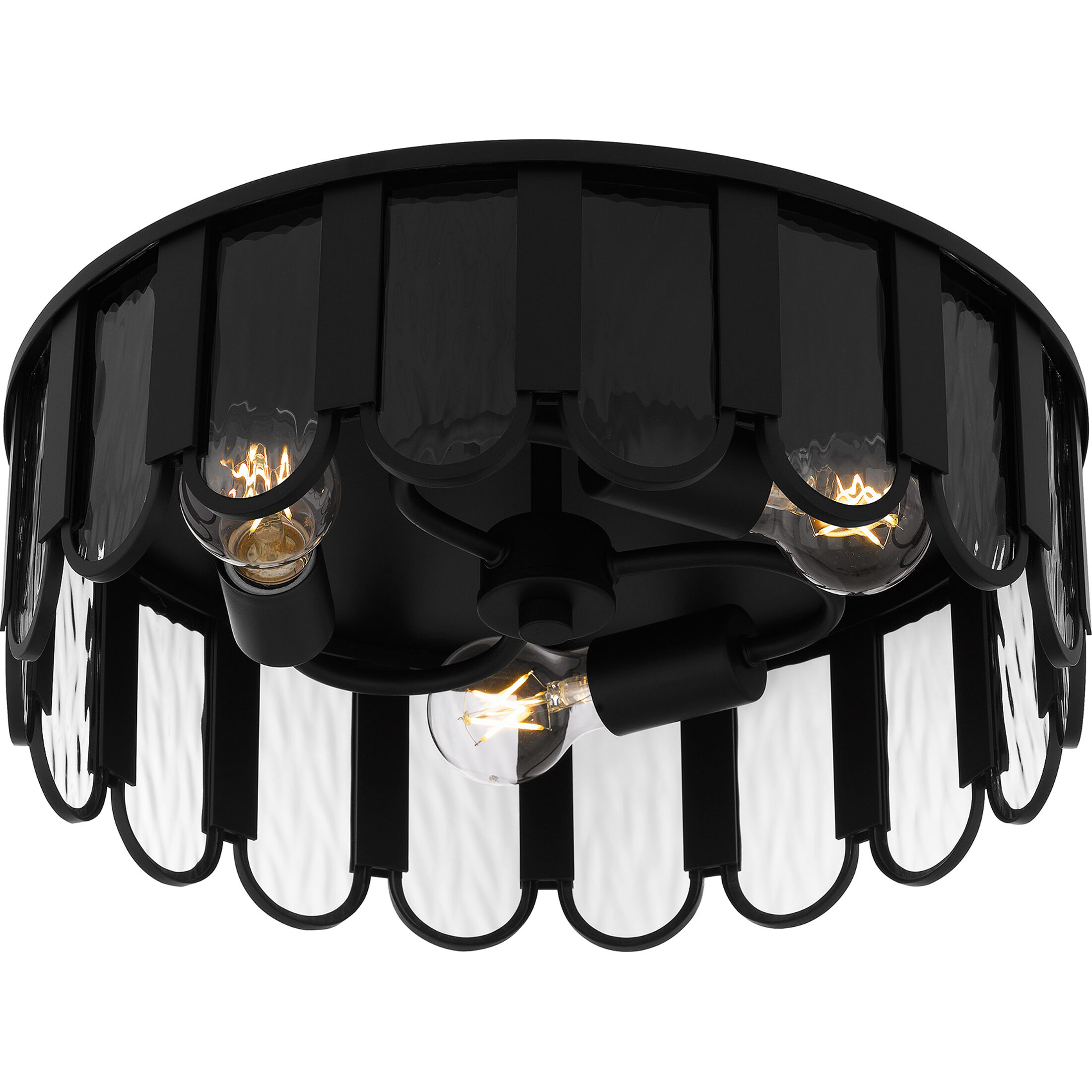Vera 3 Light 16 inch Matte Black Flush Mount Ceiling Light, Medium
