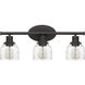 Caverly 3 Light 22.25 inch Bronze Bath Light Wall Light