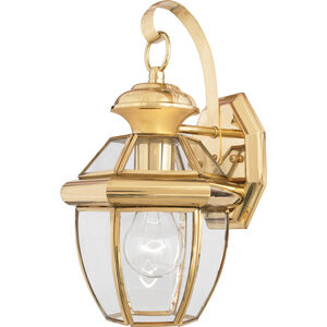Newbury 1 Light 13 inch Polished Brass Outdoor Wall Lantern