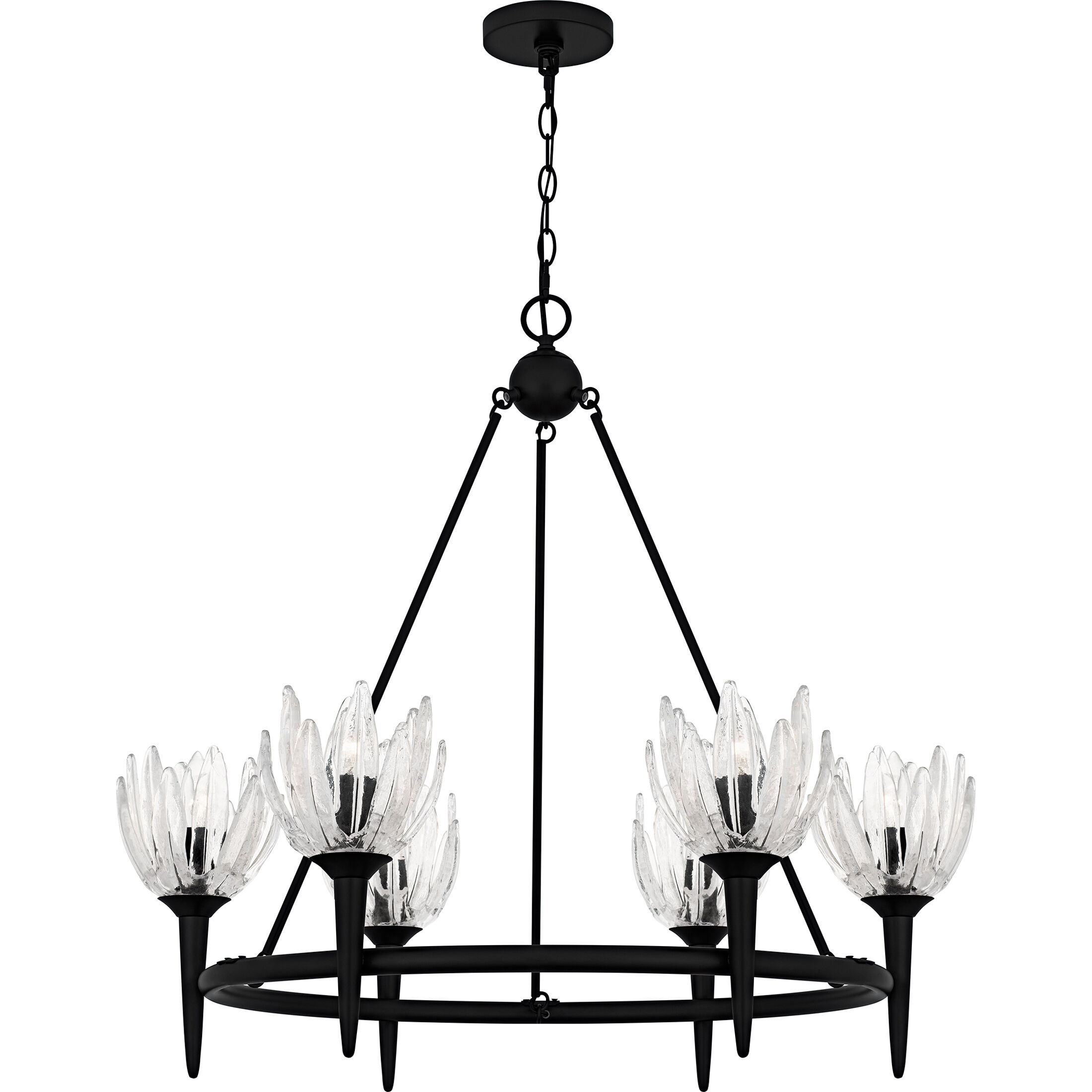 Shea 6 Light 31 inch Matte Black Chandelier Ceiling Light