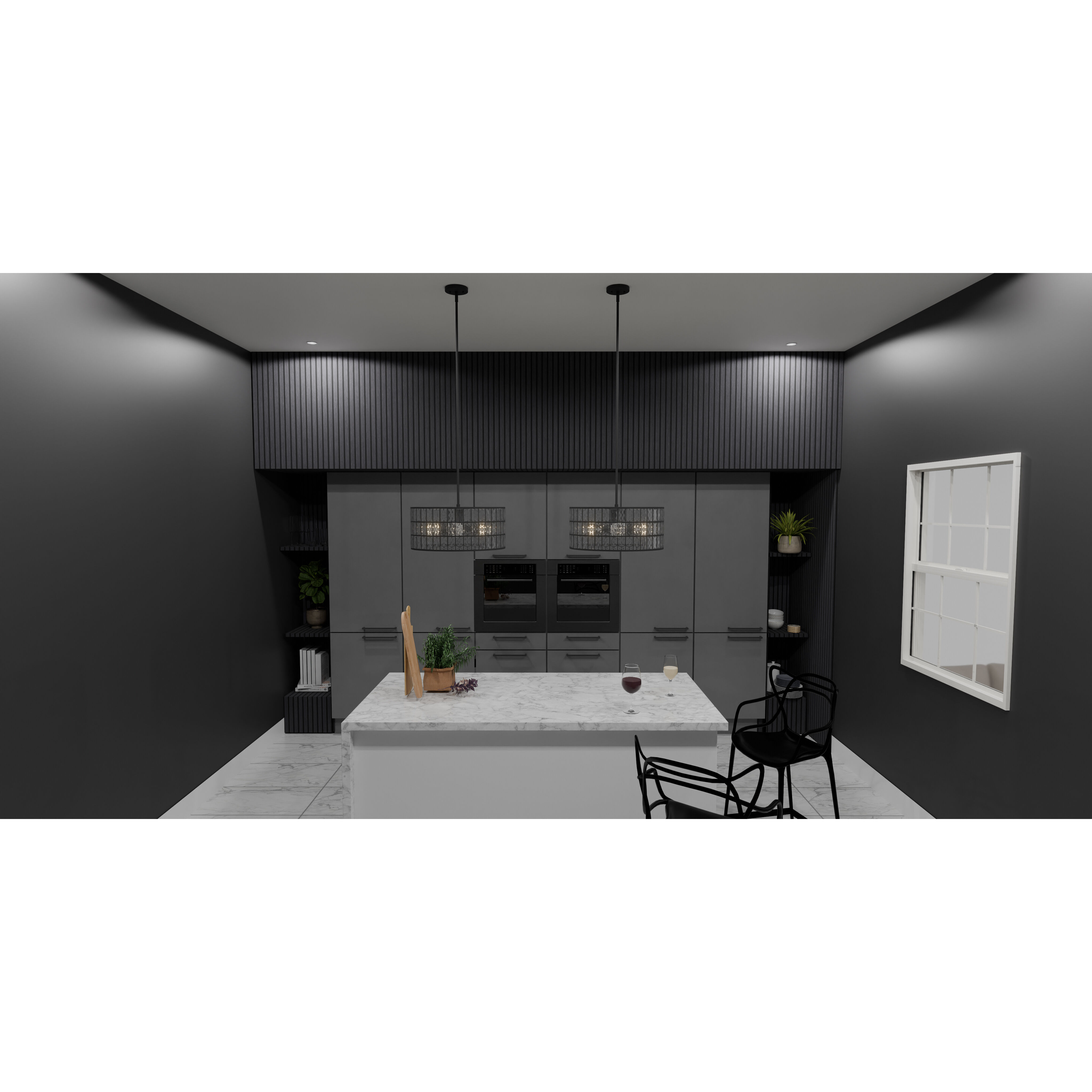 Gibson 4 Light 20 inch Matte Black Pendant Ceiling Light