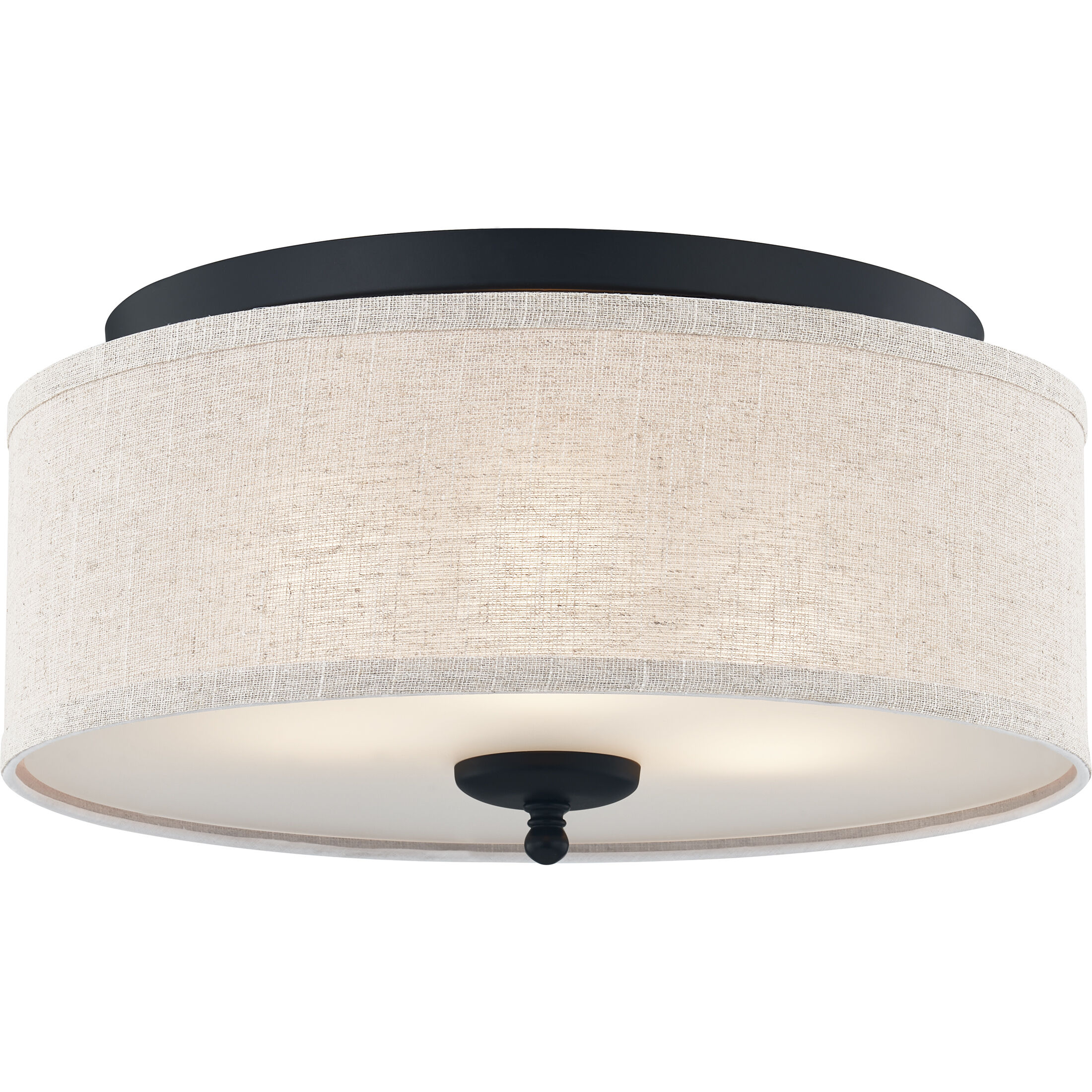 Blanche 3 Light 16 inch Matte Black Flush Mount Ceiling Light