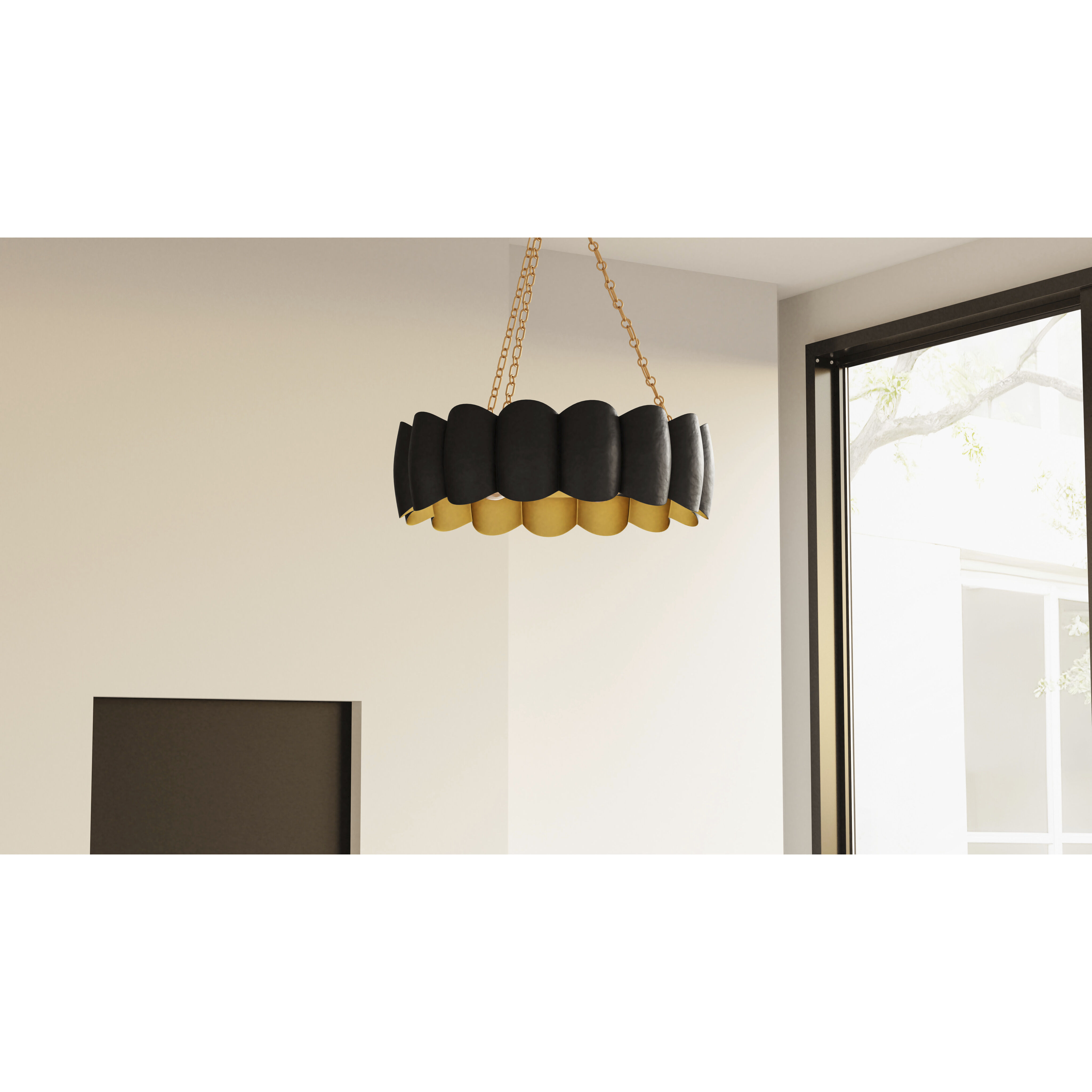 Santana 5 Light 24 inch Matte Black Pendant Ceiling Light, Large