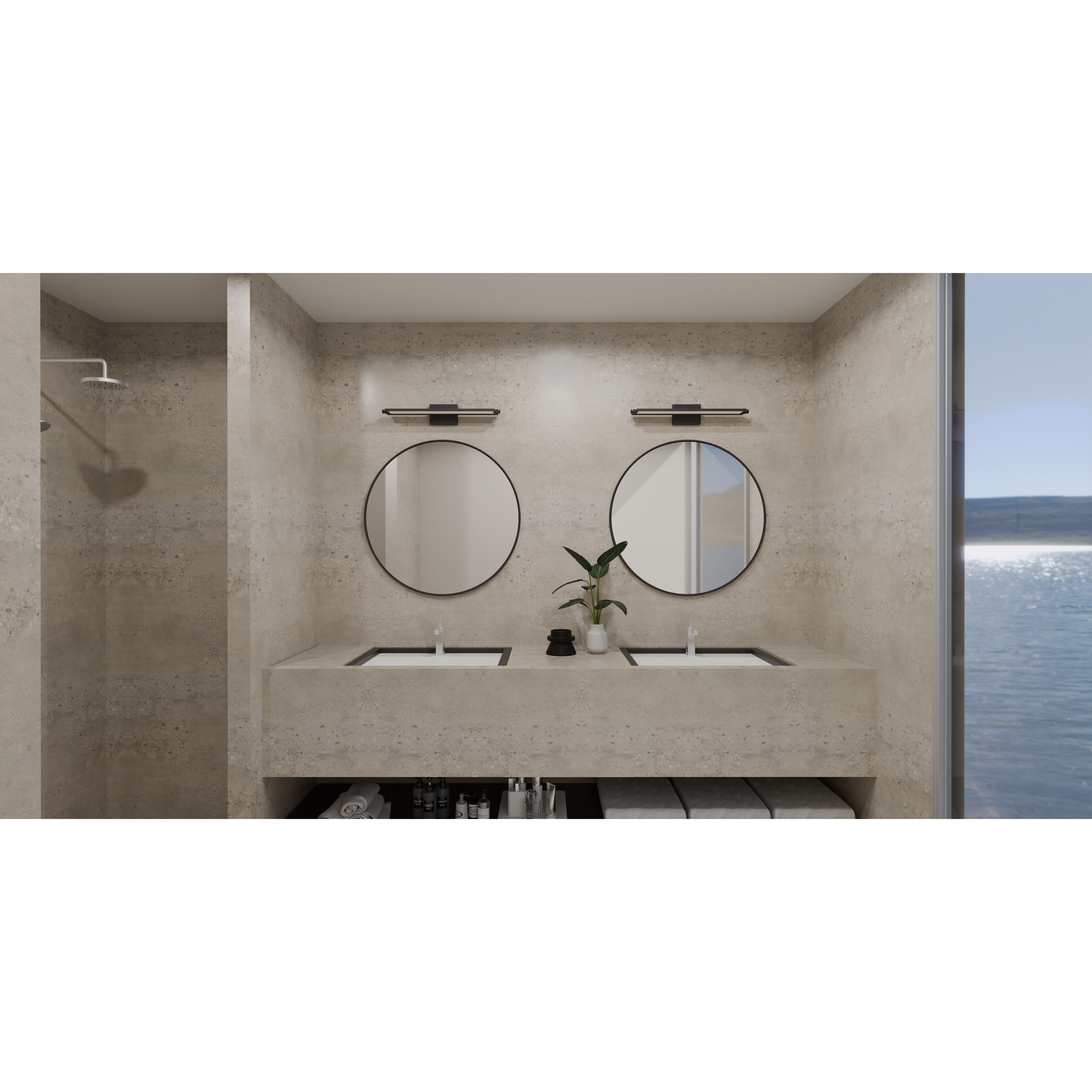 Astro LED 26.25 inch Matte Black Bath Light Wall Light, Medium