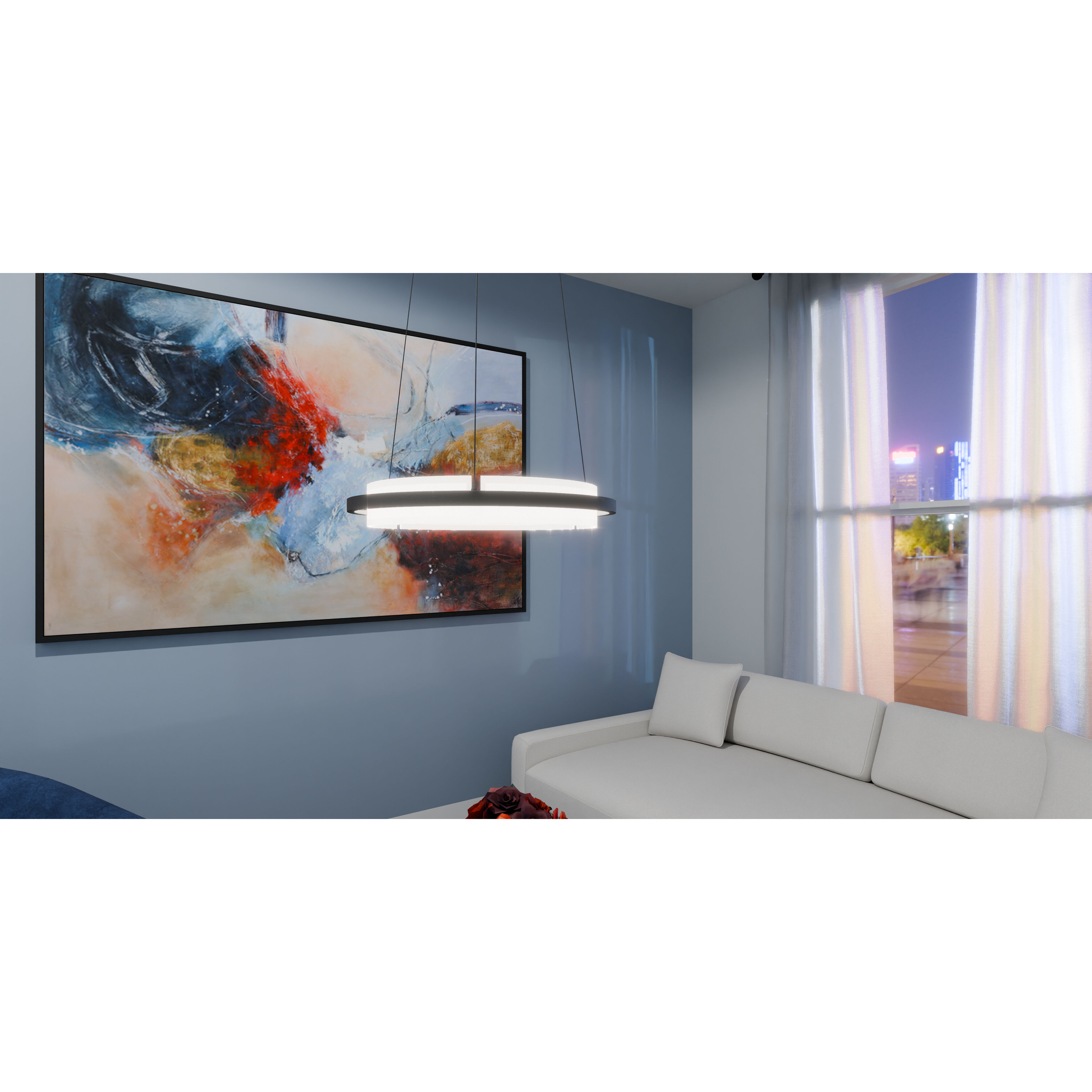 Malik 20 inch Matte Black Pendant Ceiling Light