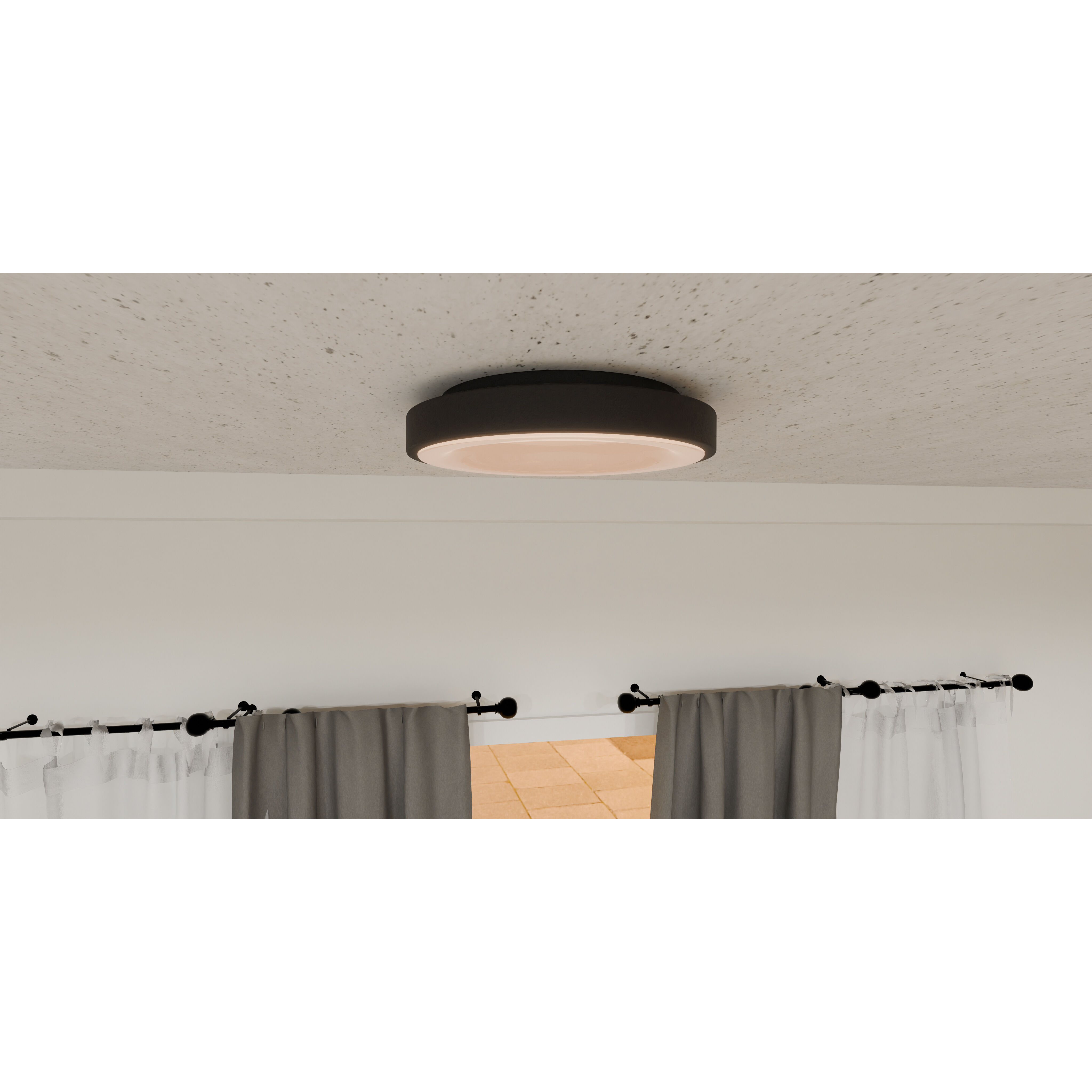 Stanton 13 inch Matte Black Flush Mount Ceiling Light
