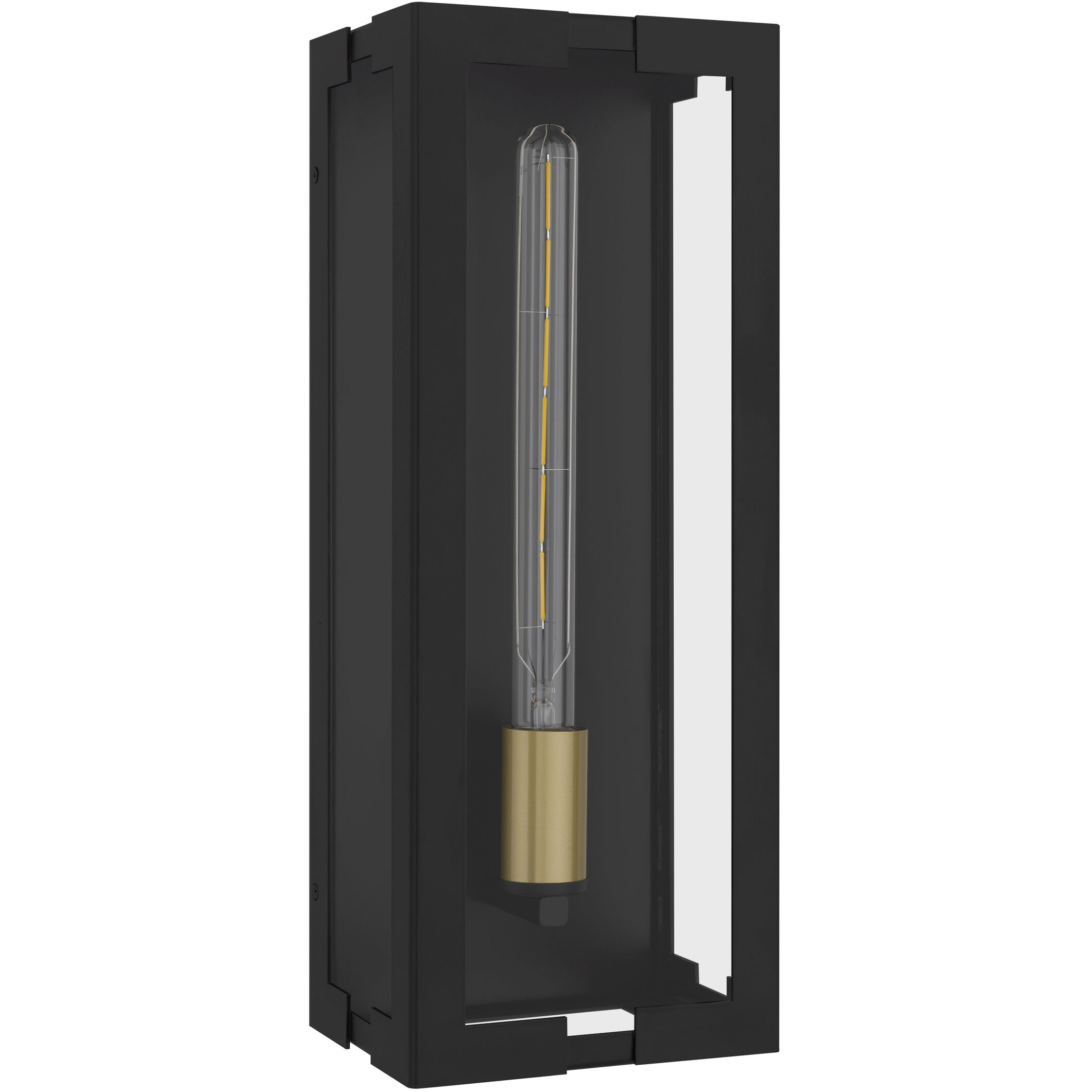 Young 1 Light 18 inch Matte Black Outdoor Wall Lantern