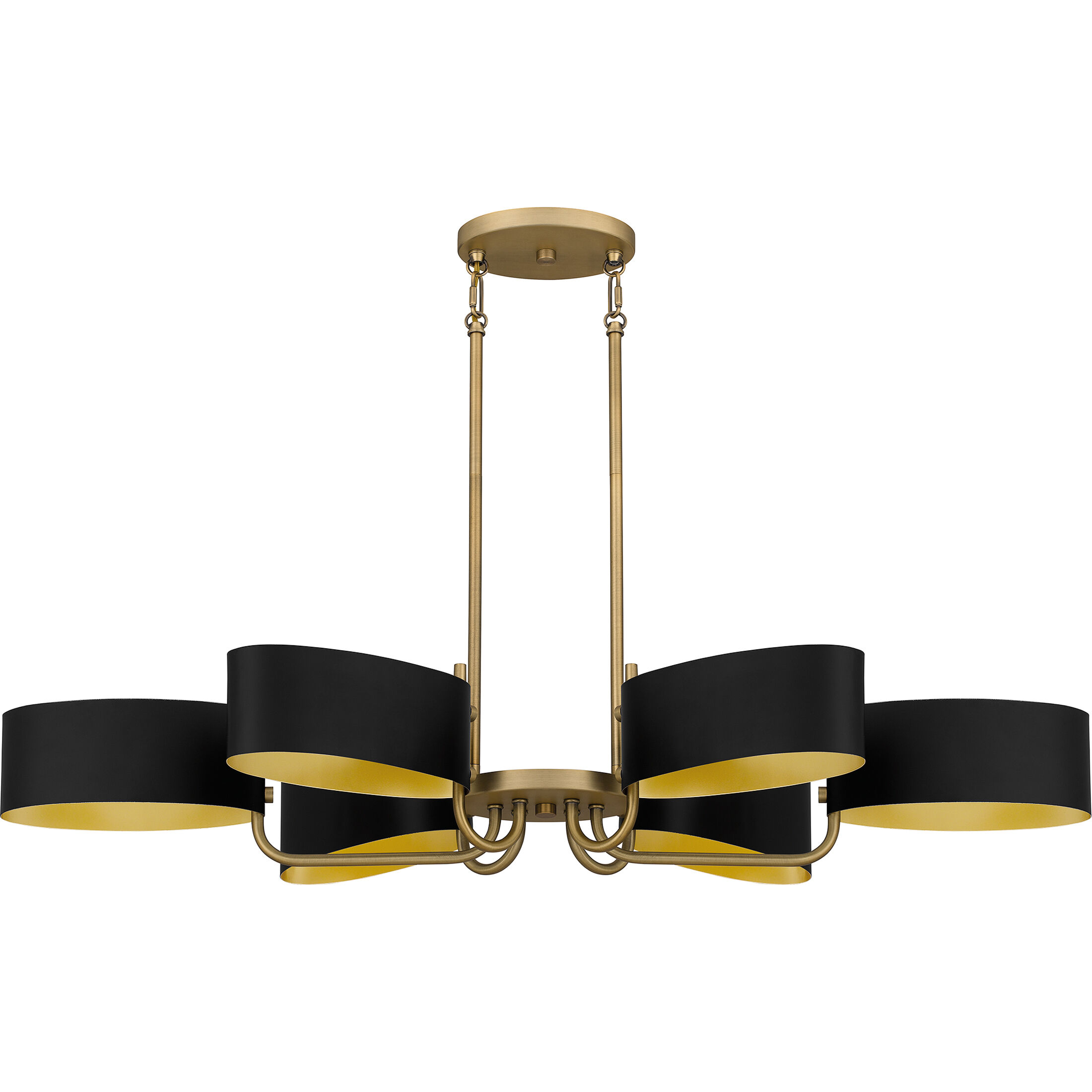 Madden 6 Light 41.5 inch Aged Brass Island Light Ceiling Light