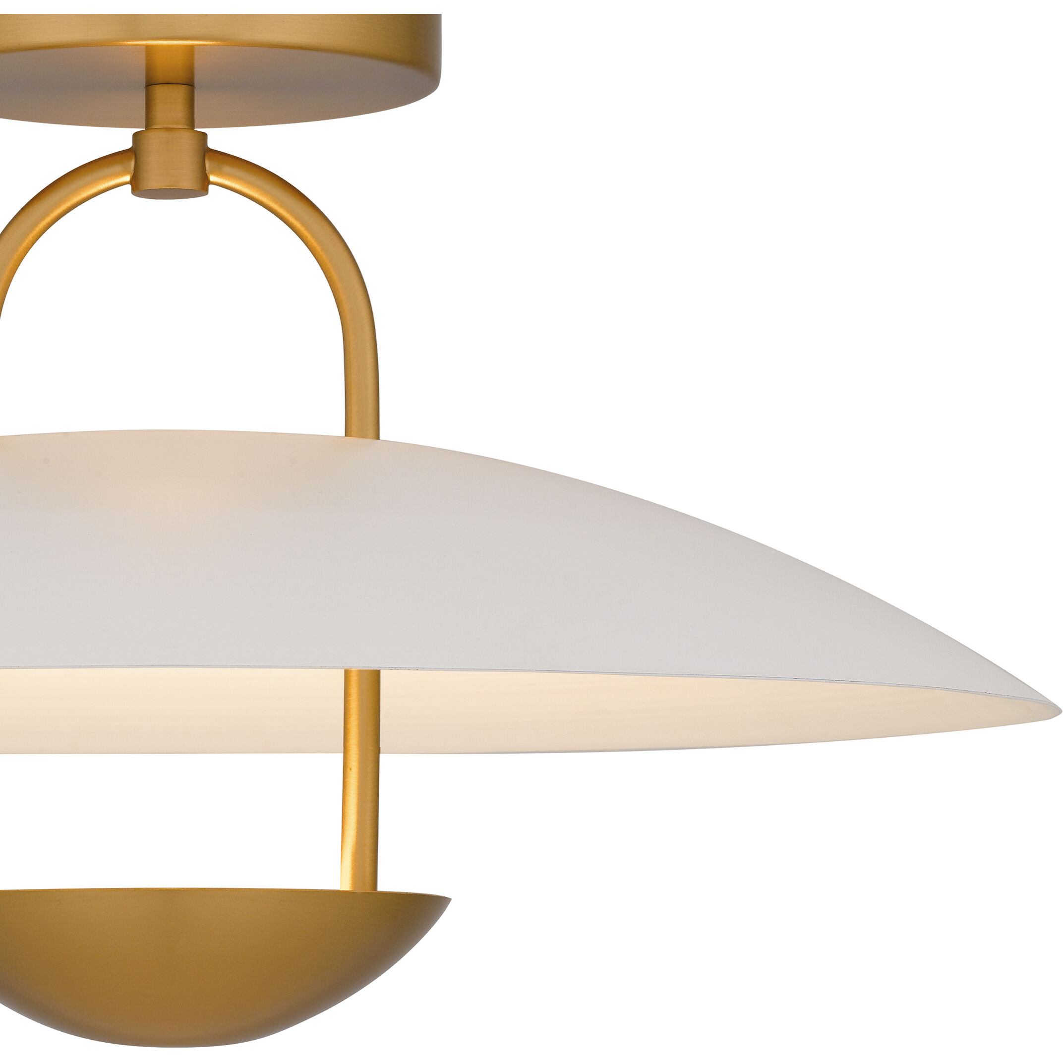 Bingham LED 18 inch Brushed Gold Semi-Flush Mount Ceiling Light, Large