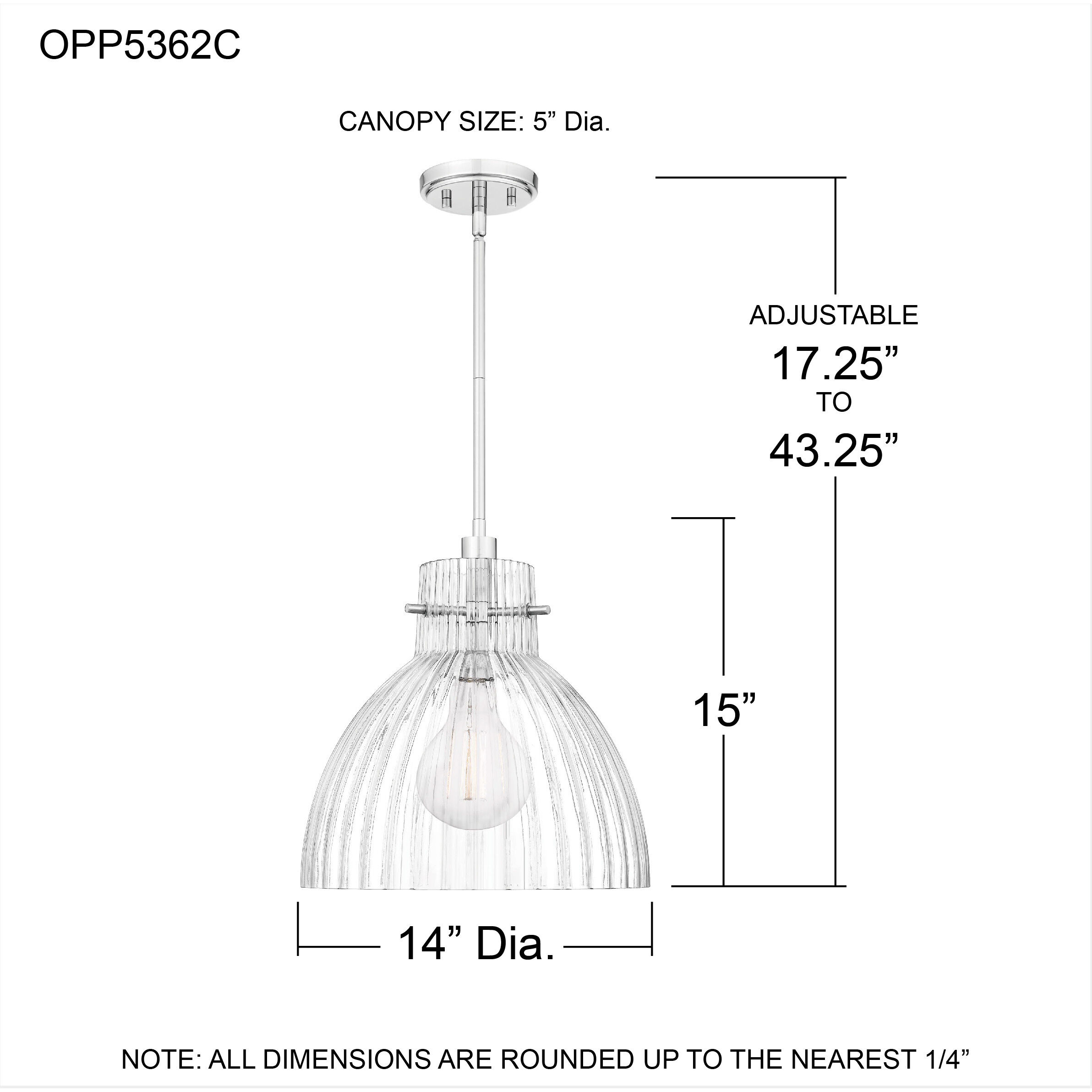 Vienna 1 Light 14 inch Polished Chrome Mini Pendant Ceiling Light, Small