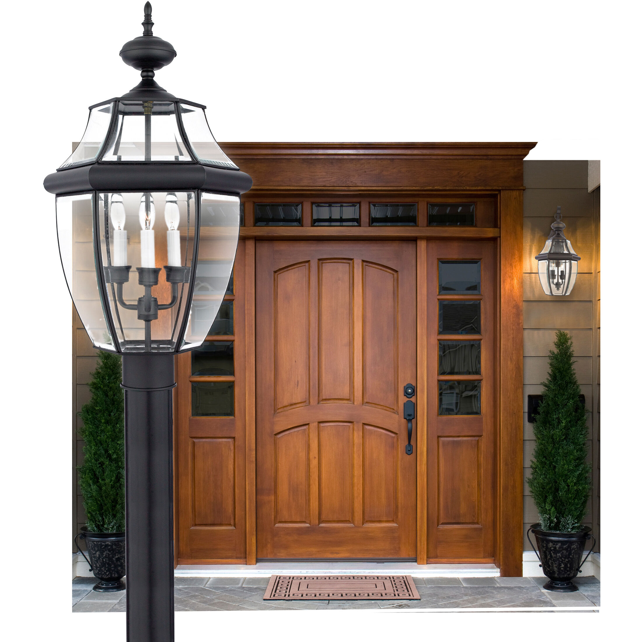 Quoizel Lighting Newbury 3 Light Outdoor Post Lantern in Mystic