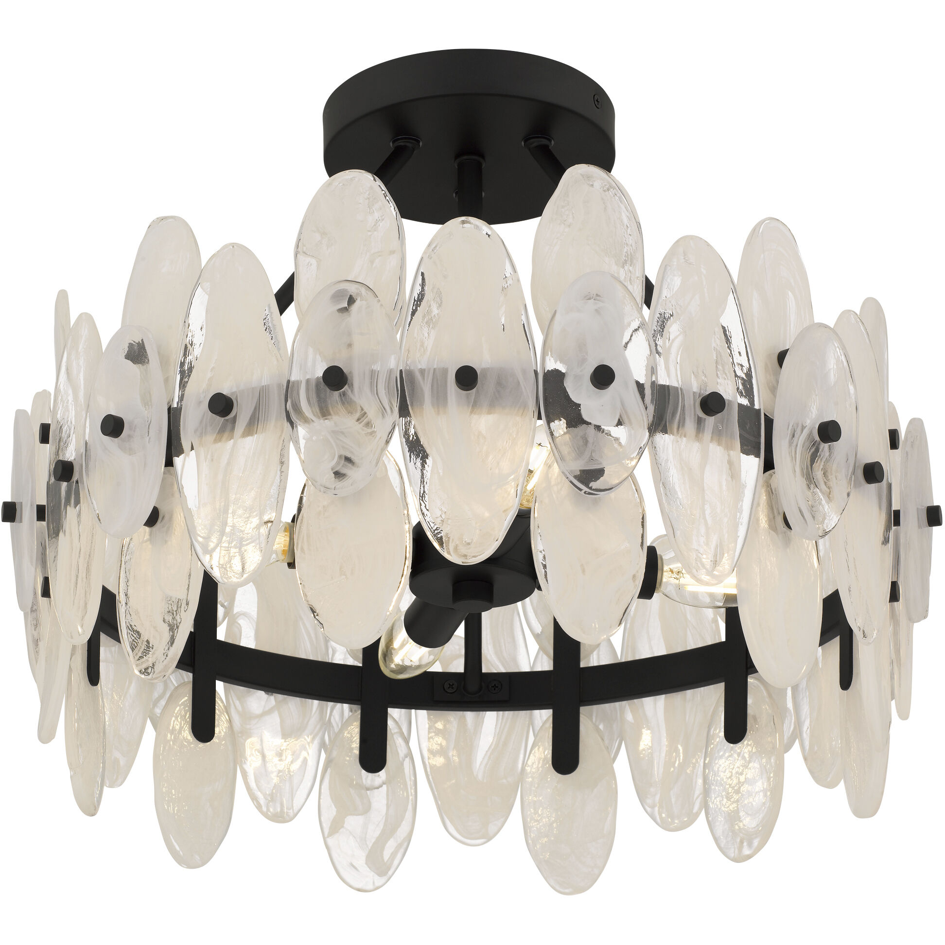 Abigail 4 Light 18 inch Matte Black Semi-Flush Mount Ceiling Light