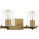 Perry 2 Light 16 inch Weathered Brass Bath Light Wall Light, Medium