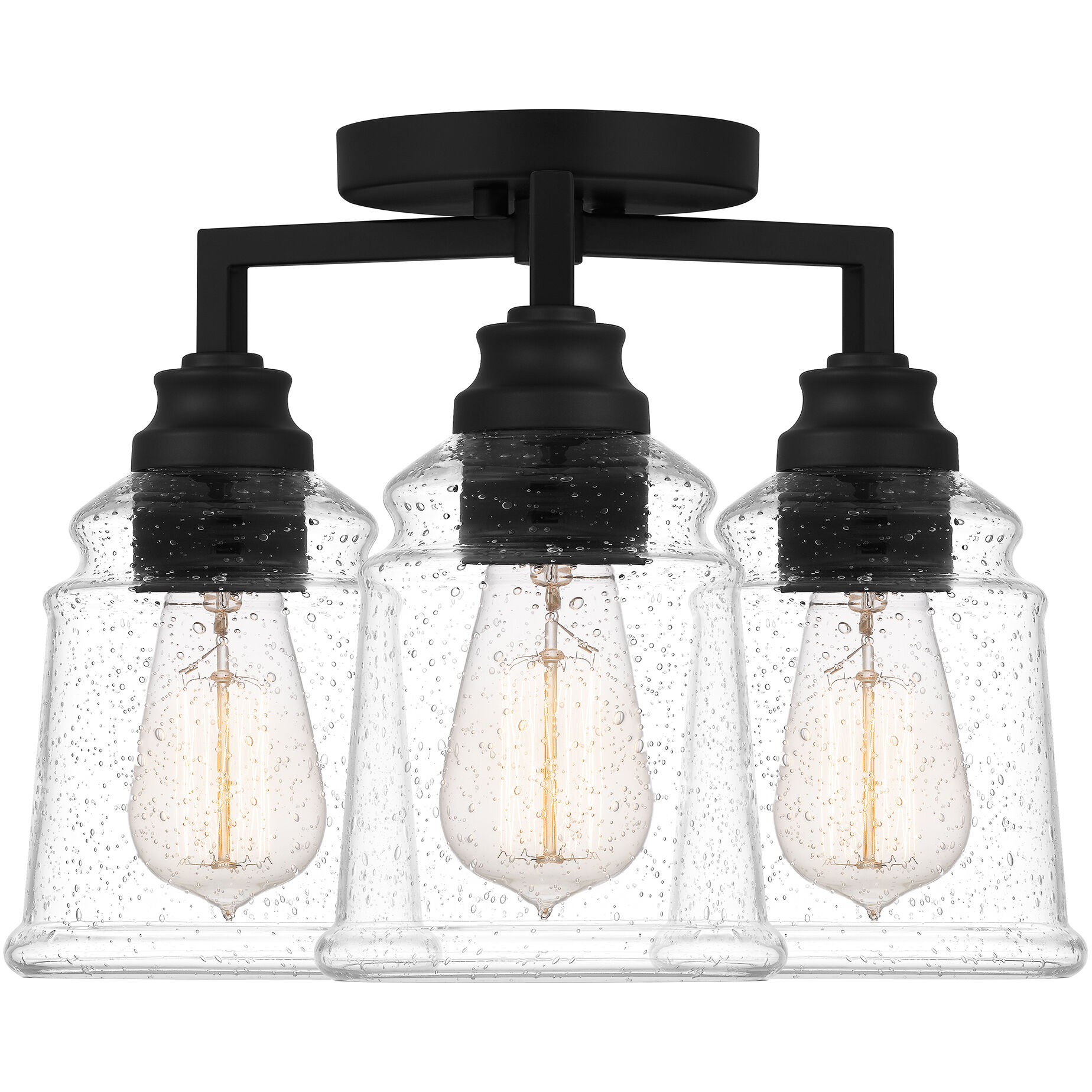 McIntire 3 Light 14 inch Matte Black Flush Mount Ceiling Light