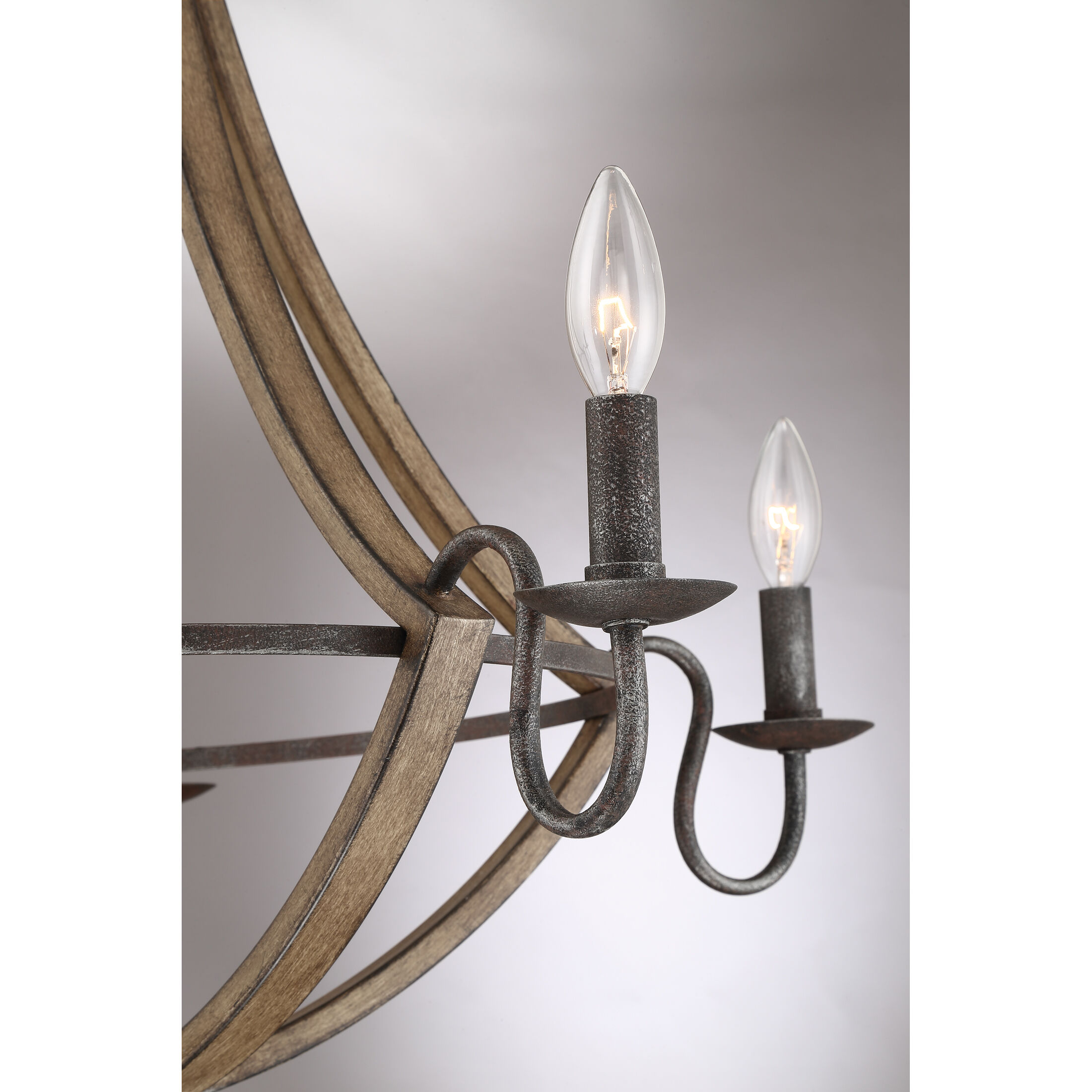 Shire 5 Light 27 inch Rustic Black Chandelier Ceiling Light