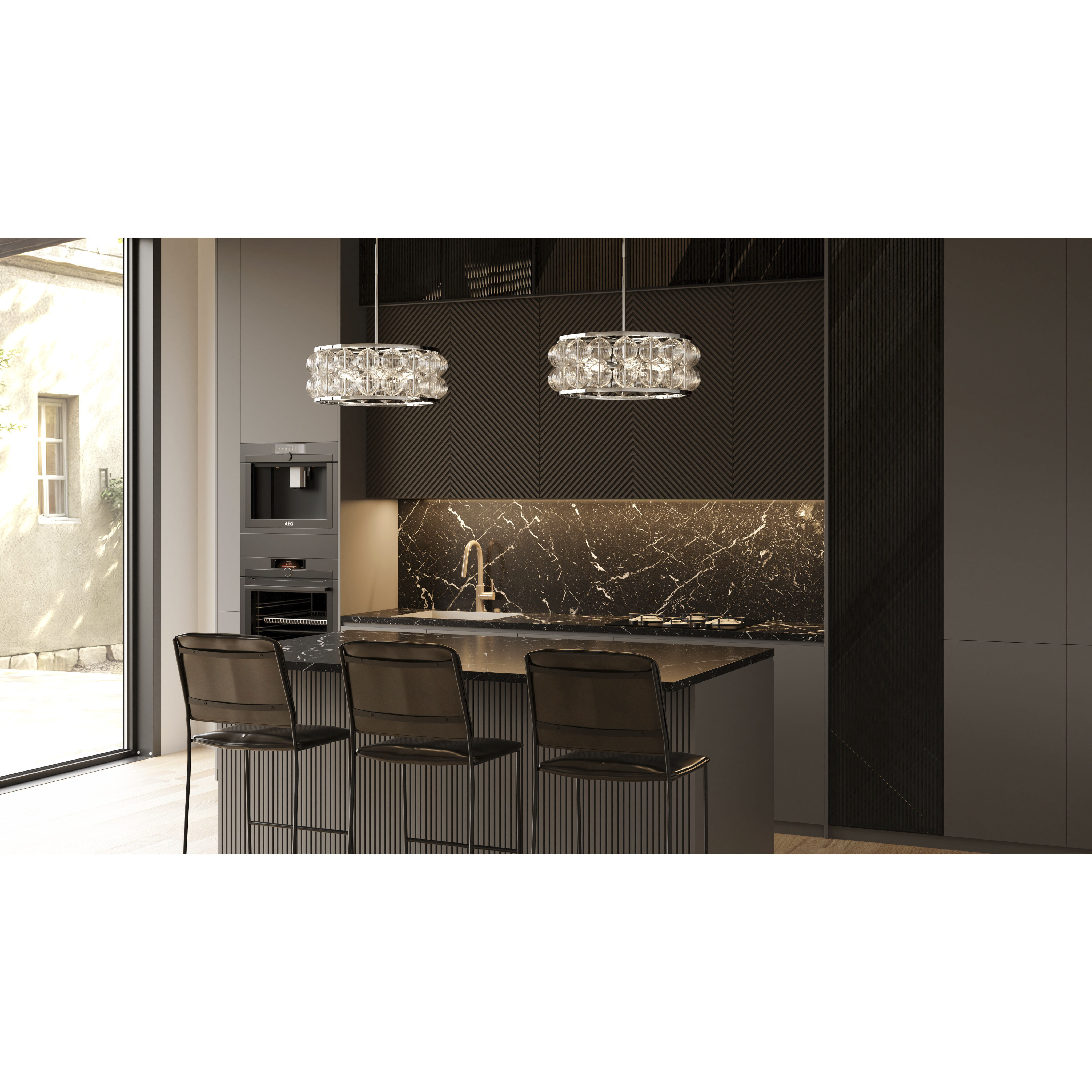 Terrarock 5 Light 23 inch Polished Chrome Pendant Ceiling Light, Large