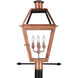 Rue De Royal 4 Light 26 inch Aged Copper Outdoor Post Lantern