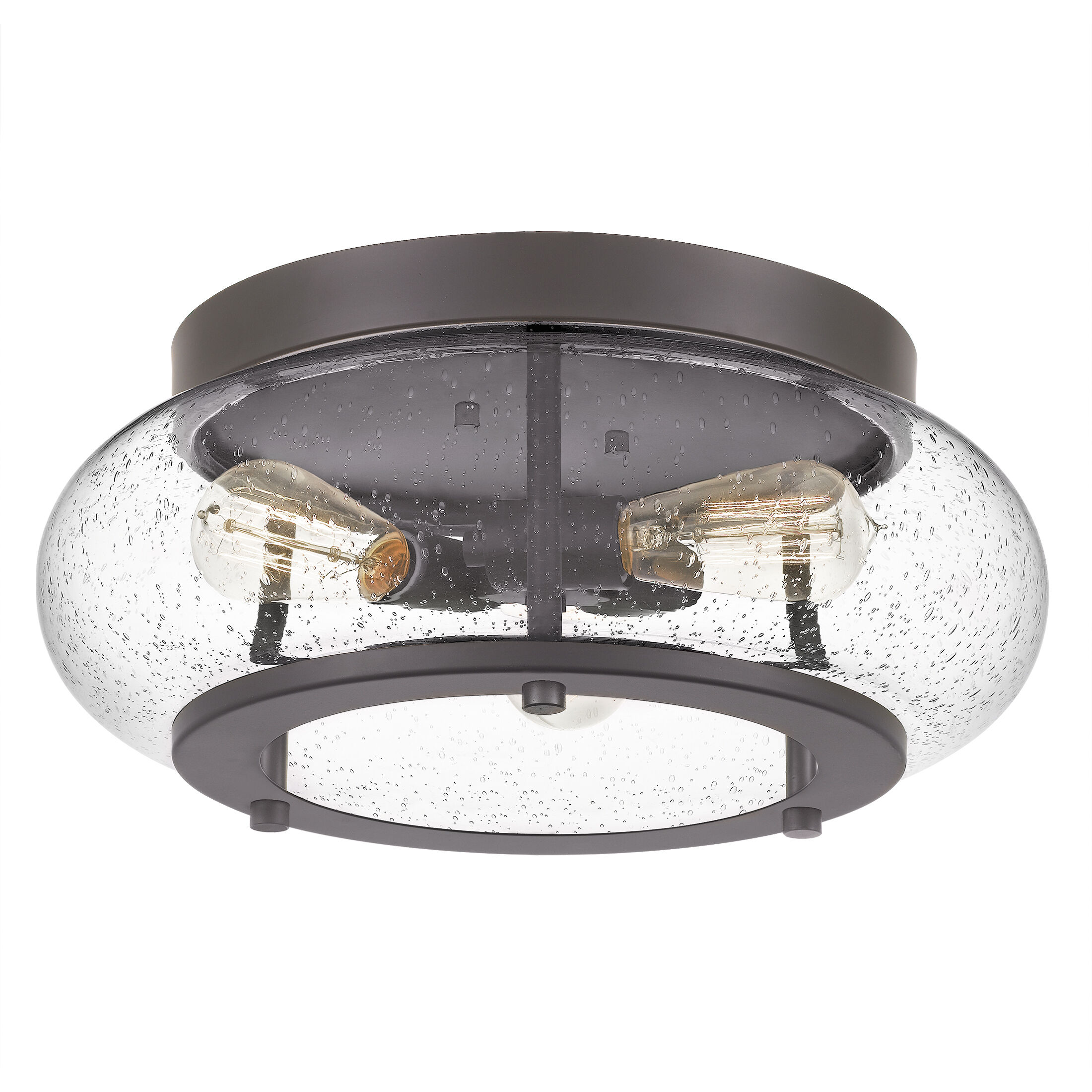 Trilogy 3 Light 16 inch Old Bronze Flush Mount Ceiling Light 