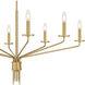 Alexander 8 Light 40 inch Brushed Gold Chandelier Ceiling Light