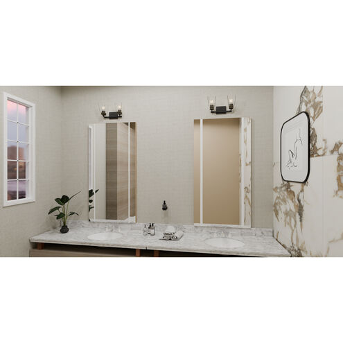 Almany 2 Light 15.25 inch Matte Black Bath Light Wall Light, Medium