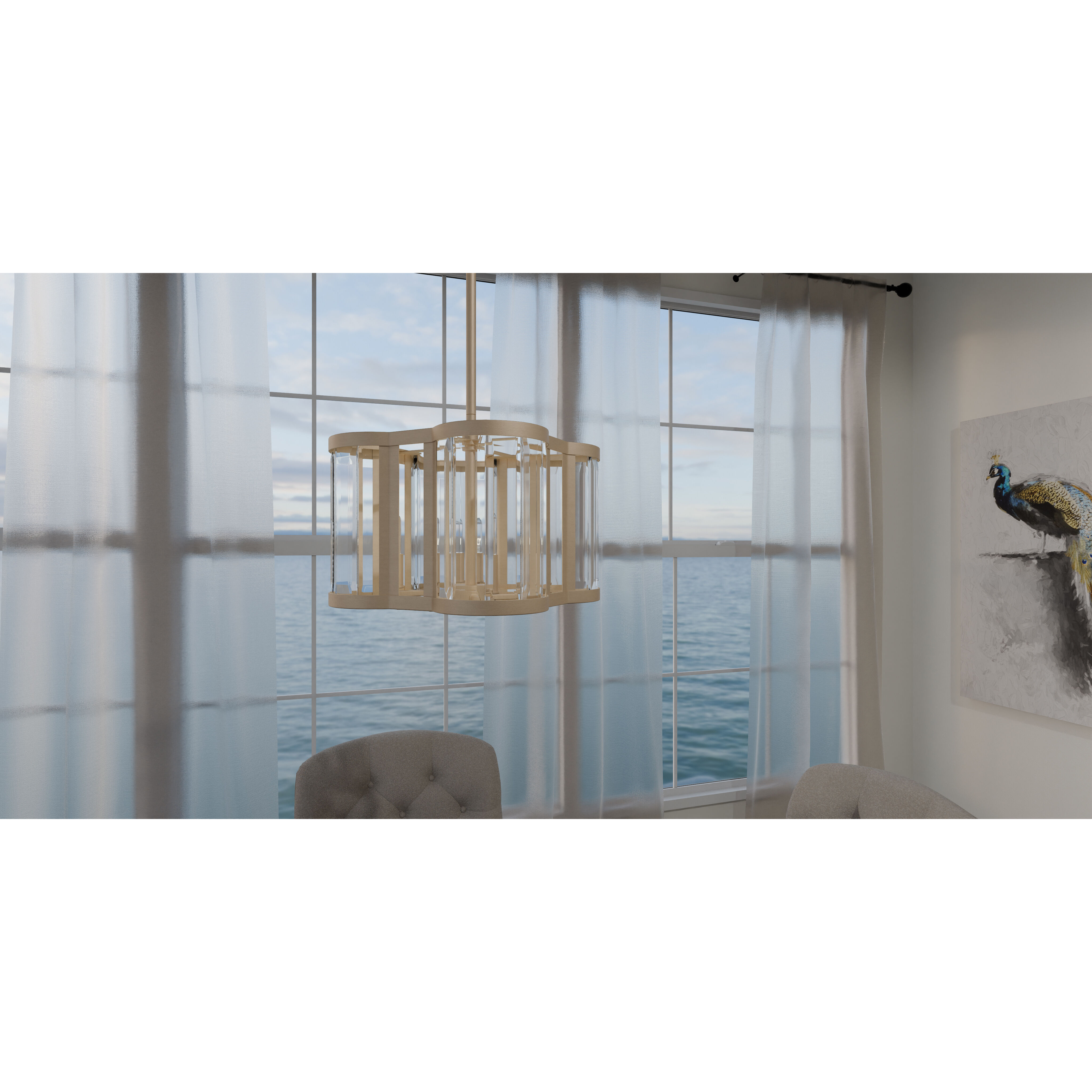 Renee 4 Light 15 inch Bronze Gold Pendant Ceiling Light