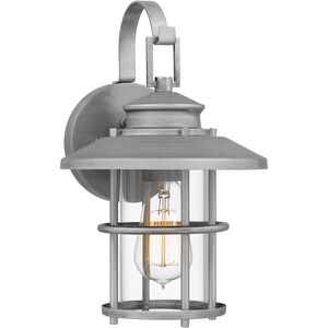 Lombard 1 Light 13 inch Antique Brushed Aluminum Outdoor Wall Lantern