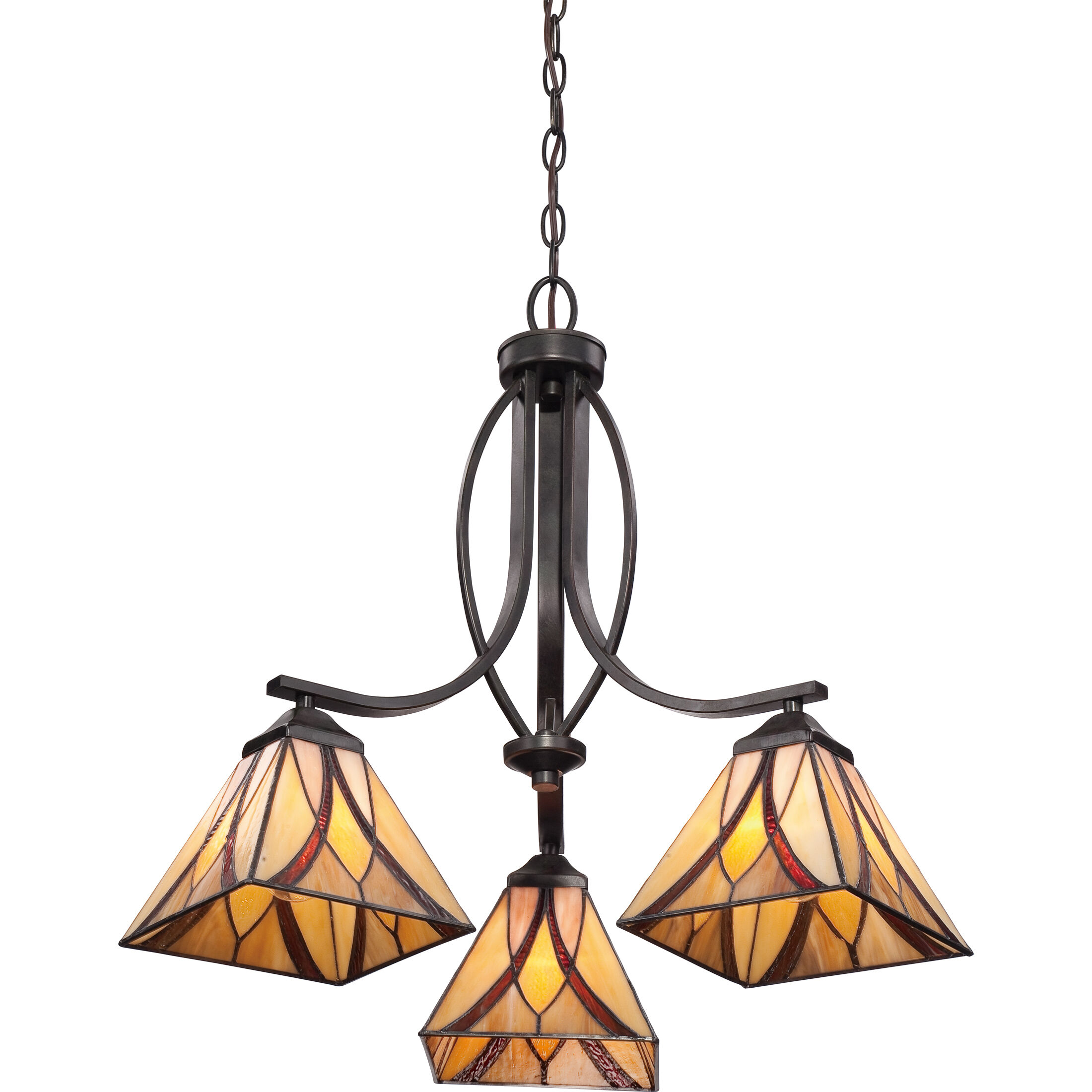 Asheville 3 Light 23 inch Valiant Bronze Dinette Chandelier Ceiling Light, Naturals