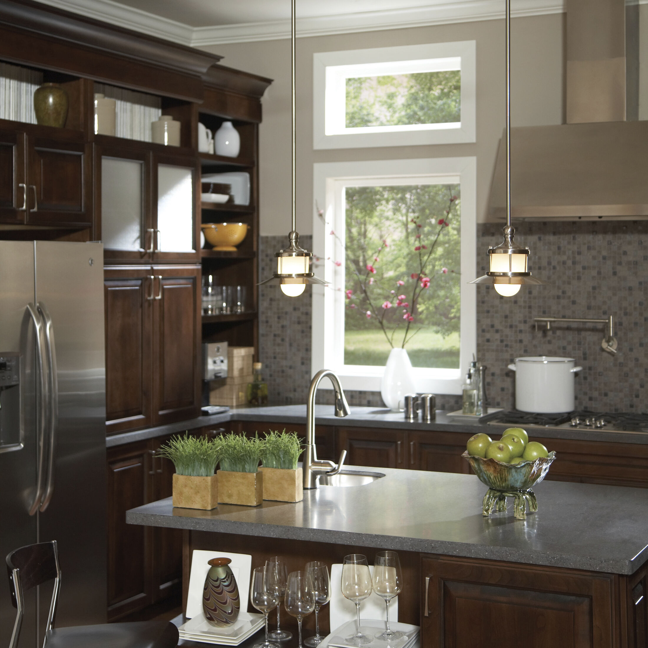 New England 1 Light 10 inch Brushed Nickel Mini Pendant Ceiling Light