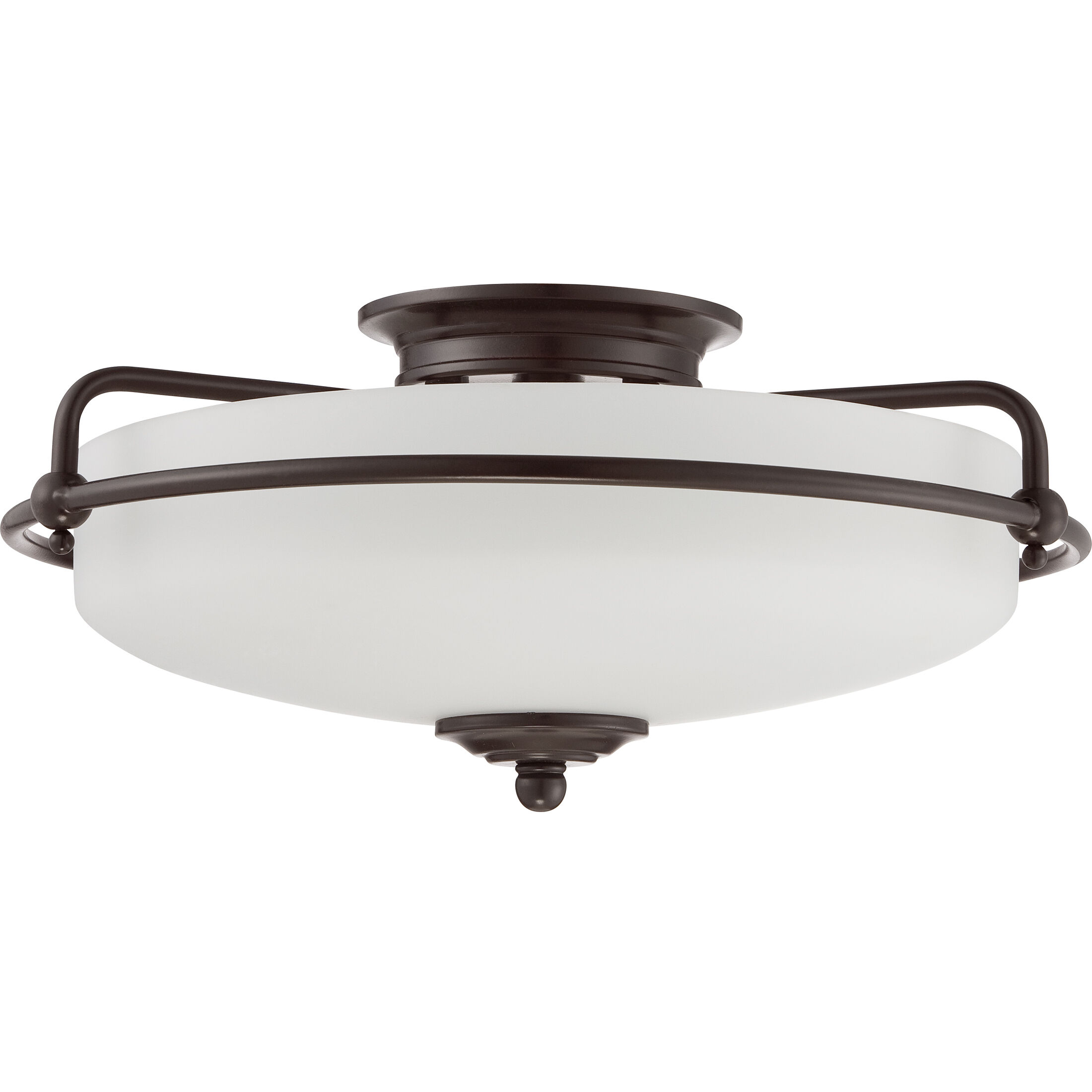 Quoizel Lighting Griffin 3 Light Flush Mount in Palladian Bronze